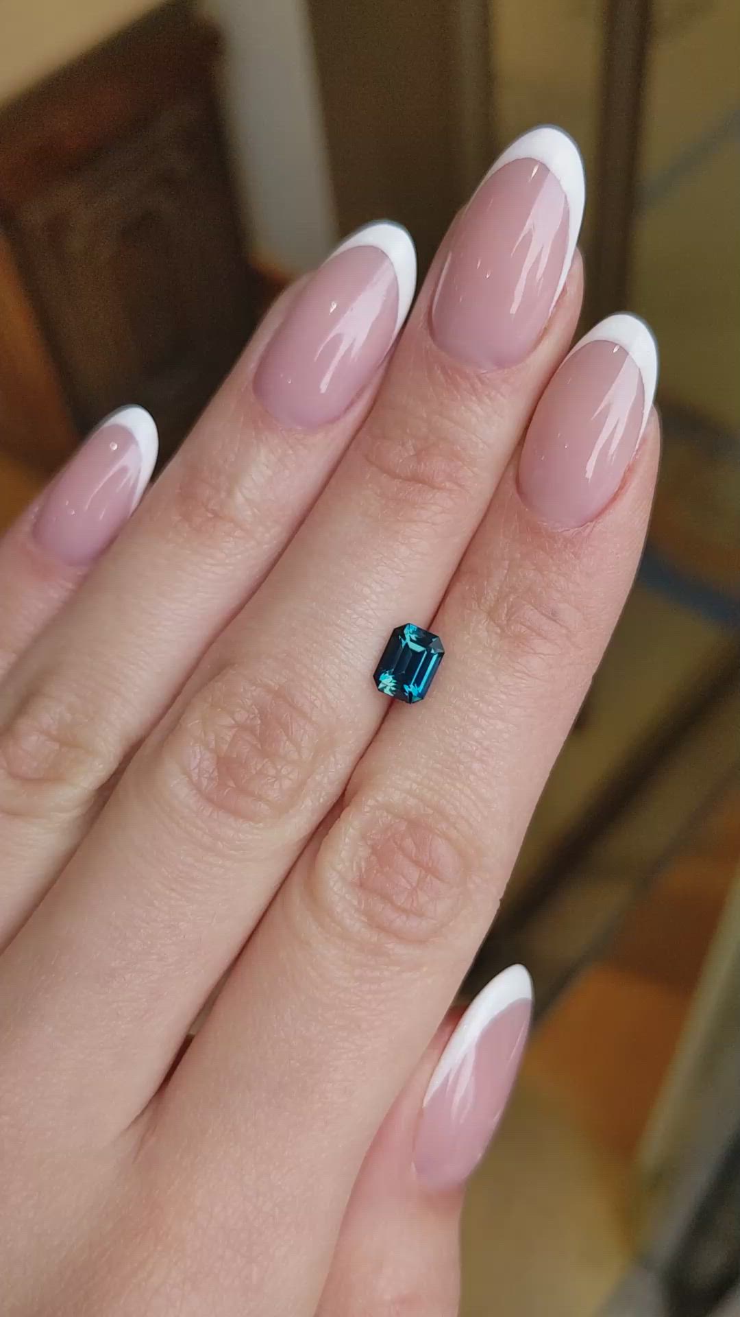 1.52 Ct. Greenish Blue Sapphire from Ceylon (Sri Lanka) Size Video