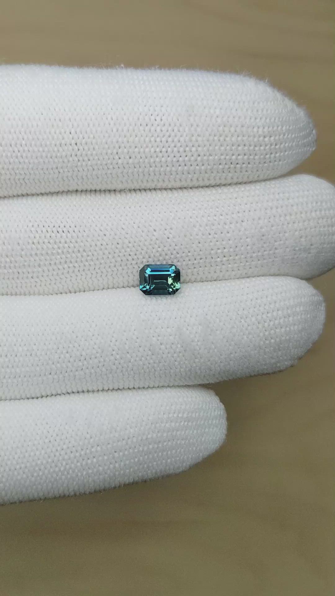 1.52 Ct. Greenish Blue Sapphire from Ceylon (Sri Lanka) Size Video
