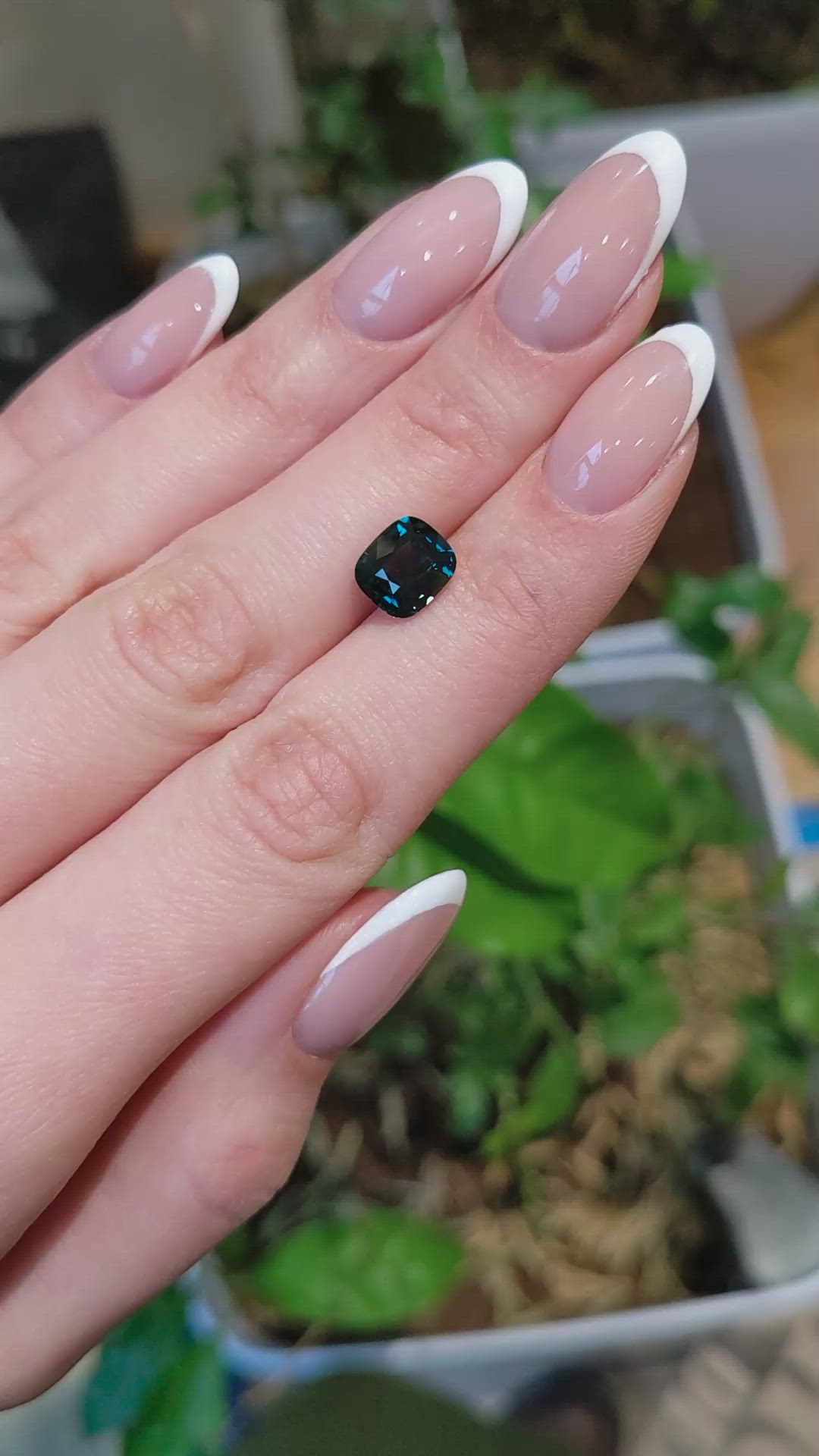3.01 Ct. Bluish Green Sapphire from Madagascar Size Video