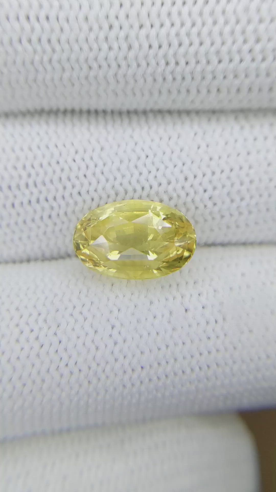 6.92 Ct. Yellow Sapphire from Ceylon (Sri Lanka) Size Video