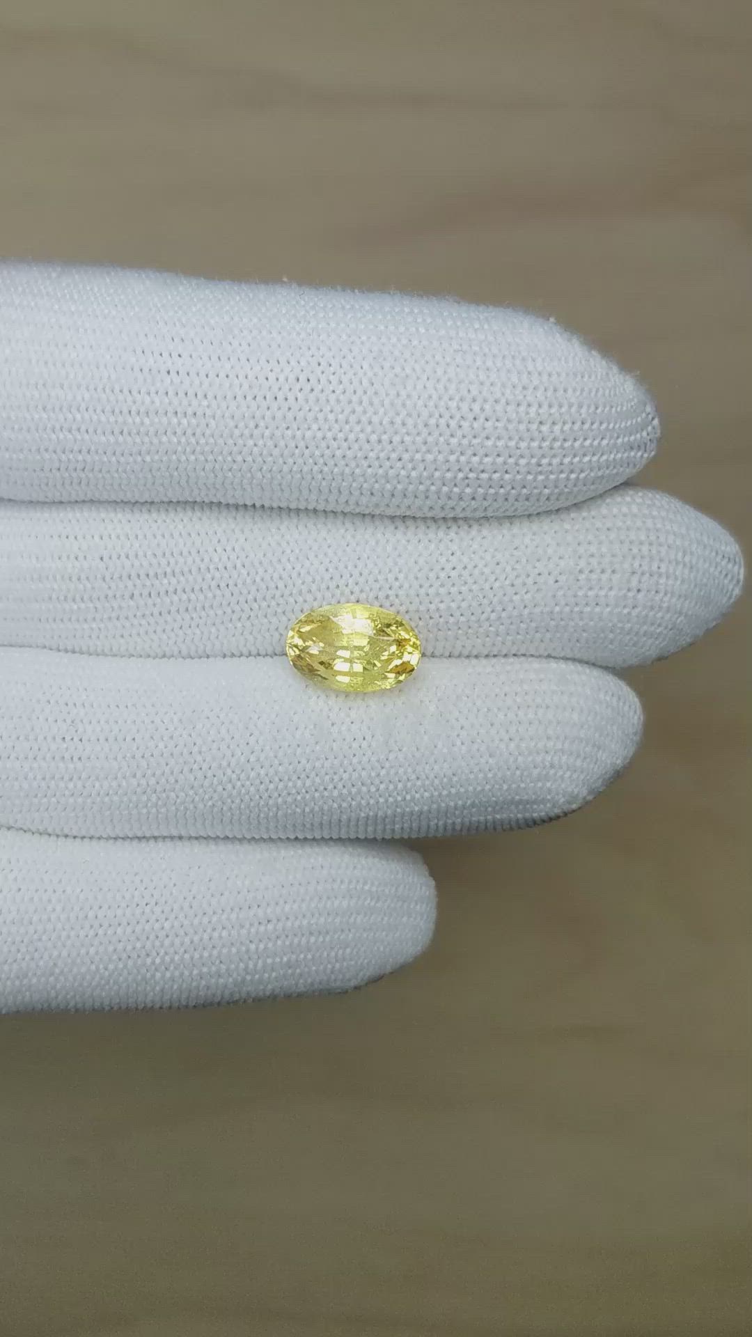 6.92 Ct. Yellow Sapphire from Ceylon (Sri Lanka) Size Video