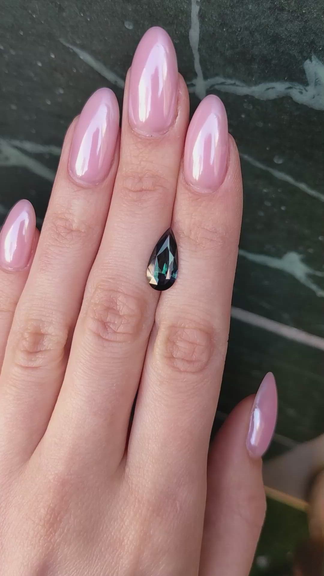 3.24 Ct. Bluish Green Sapphire from Madagascar Size Video