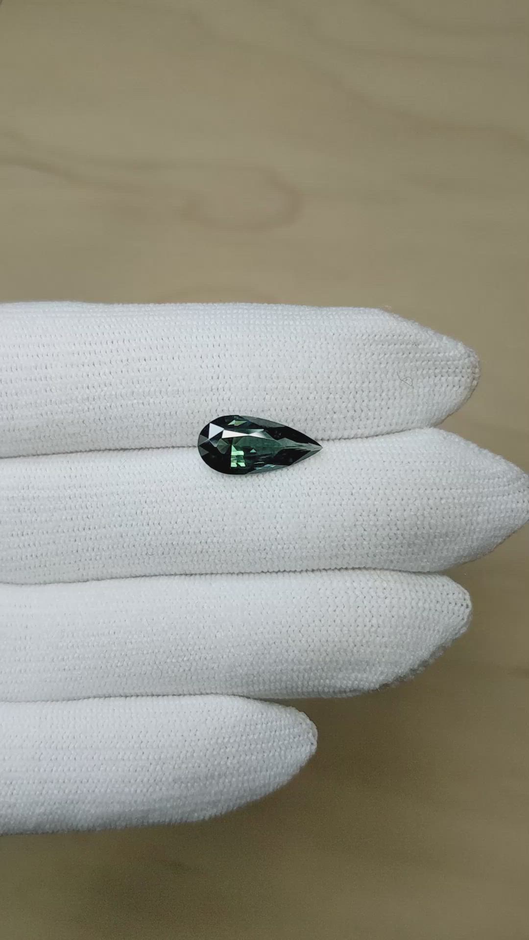 3.24 Ct. Bluish Green Sapphire from Madagascar Size Video