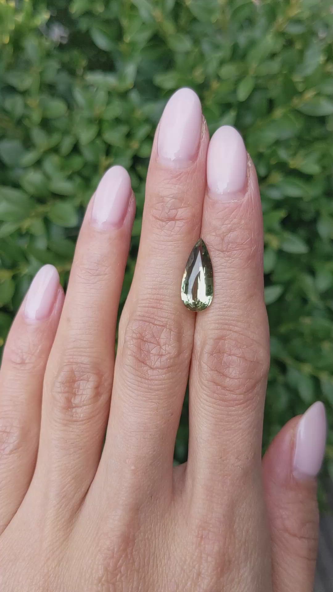 3.87 Ct. Yellowish Green Sapphire from Madagascar Size Video