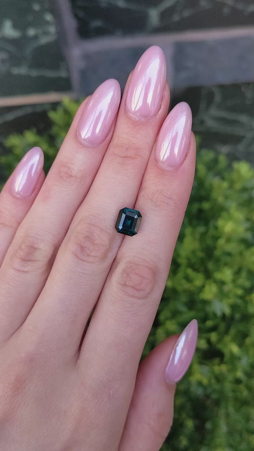 4.12 Ct. Bluish Green Sapphire from Madagascar Size Video
