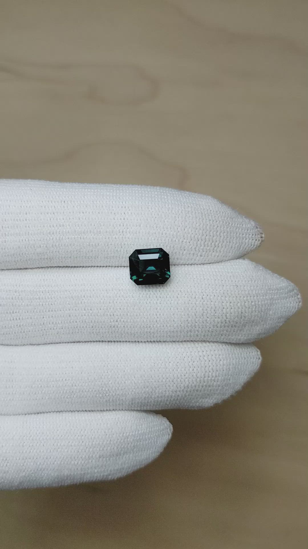 4.12 Ct. Bluish Green Sapphire from Madagascar Size Video