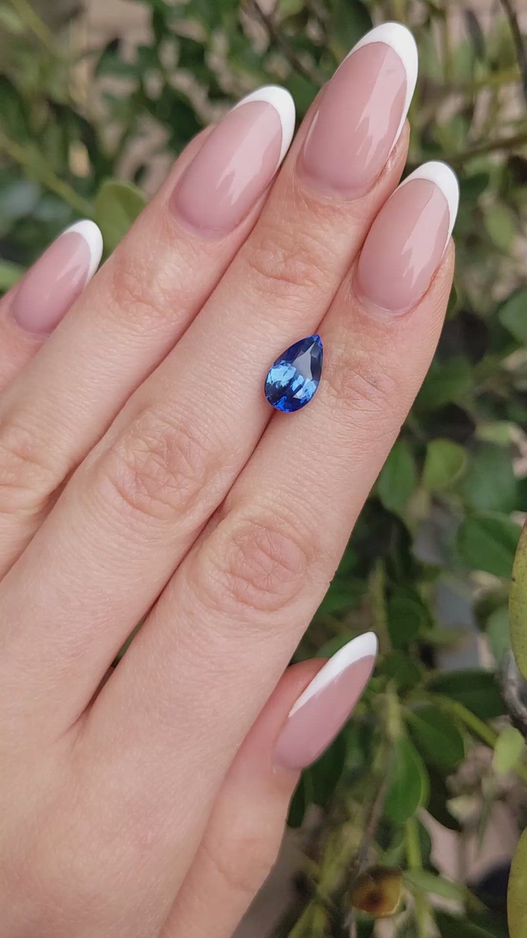 2.18 Ct. Blue Sapphire from Ceylon (Sri Lanka) Size Video