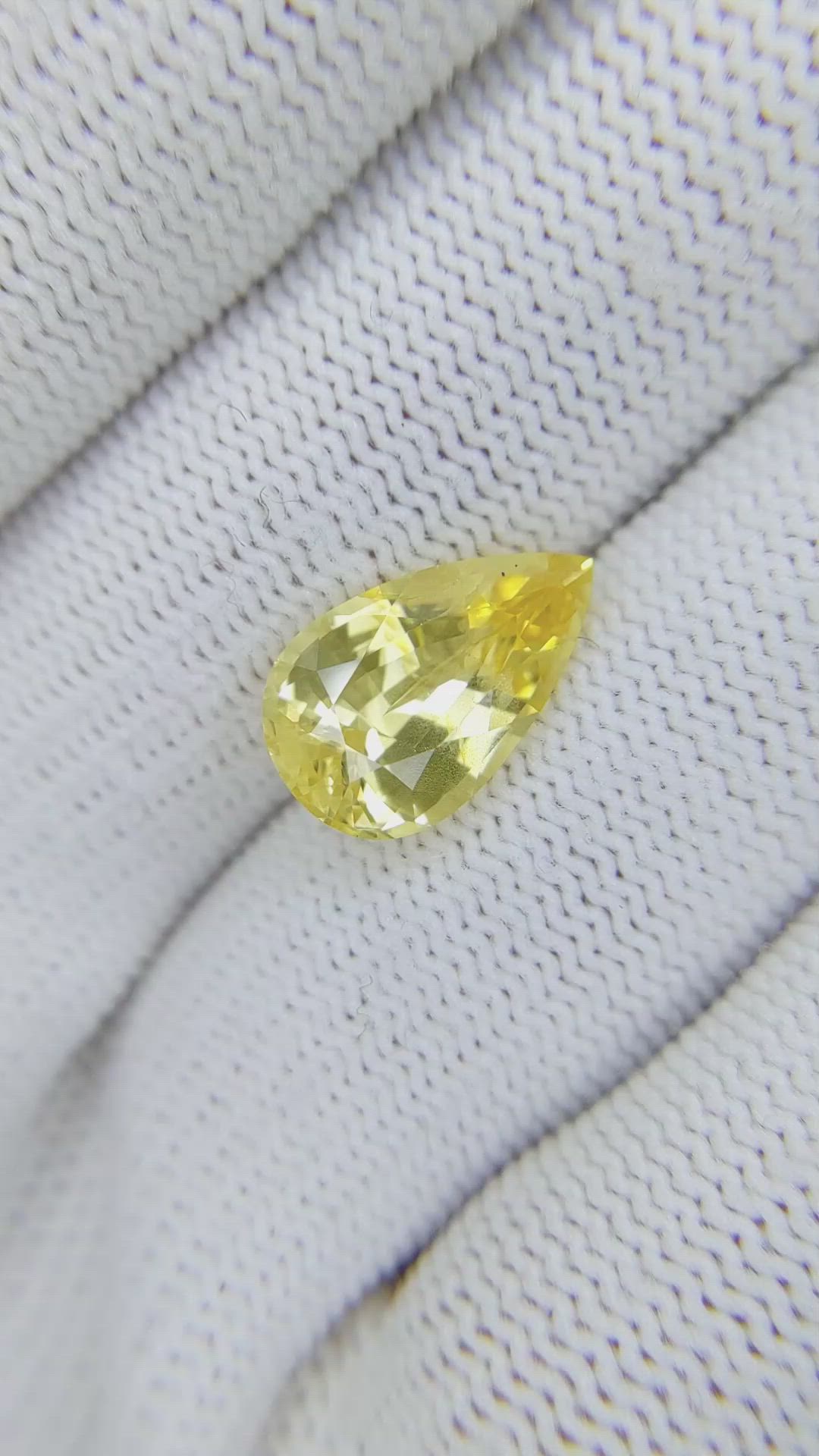 4.74 Ct. Yellow Sapphire from Ceylon (Sri Lanka) Size Video