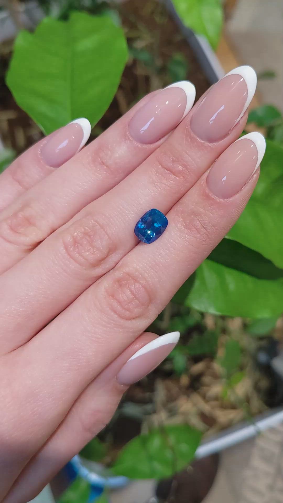 2.73 Ct. Greenish Blue Sapphire from Madagascar Size Video