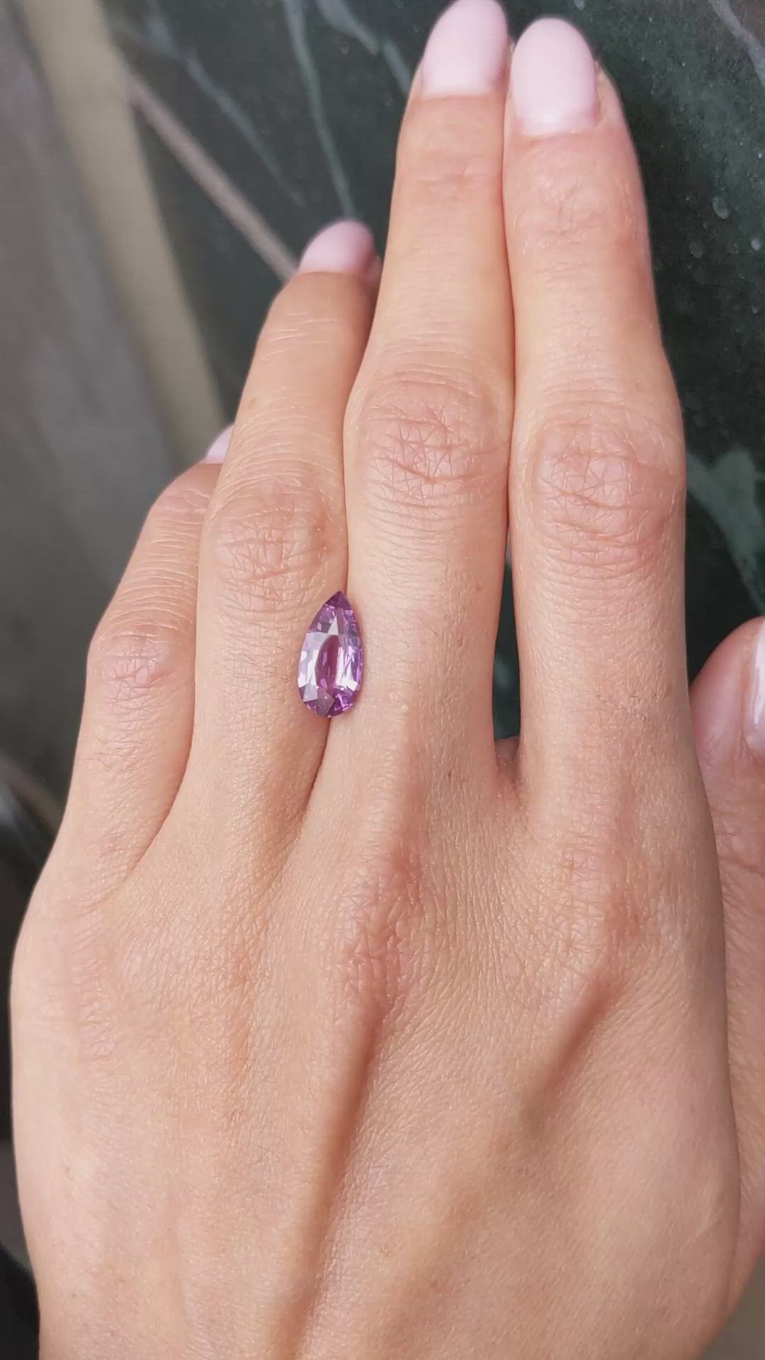 2.24 Ct. Pinkish Purple Sapphire from Ceylon (Sri Lanka) Size Video