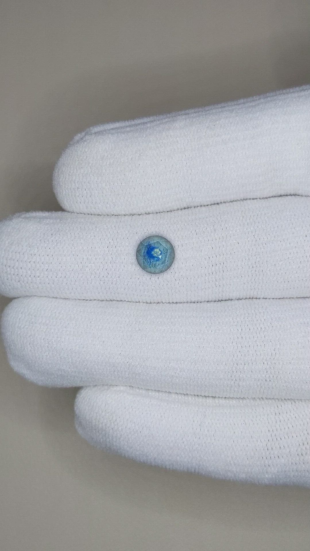 0.99 Ct. Greenish Blue Sapphire from Montana Size Video