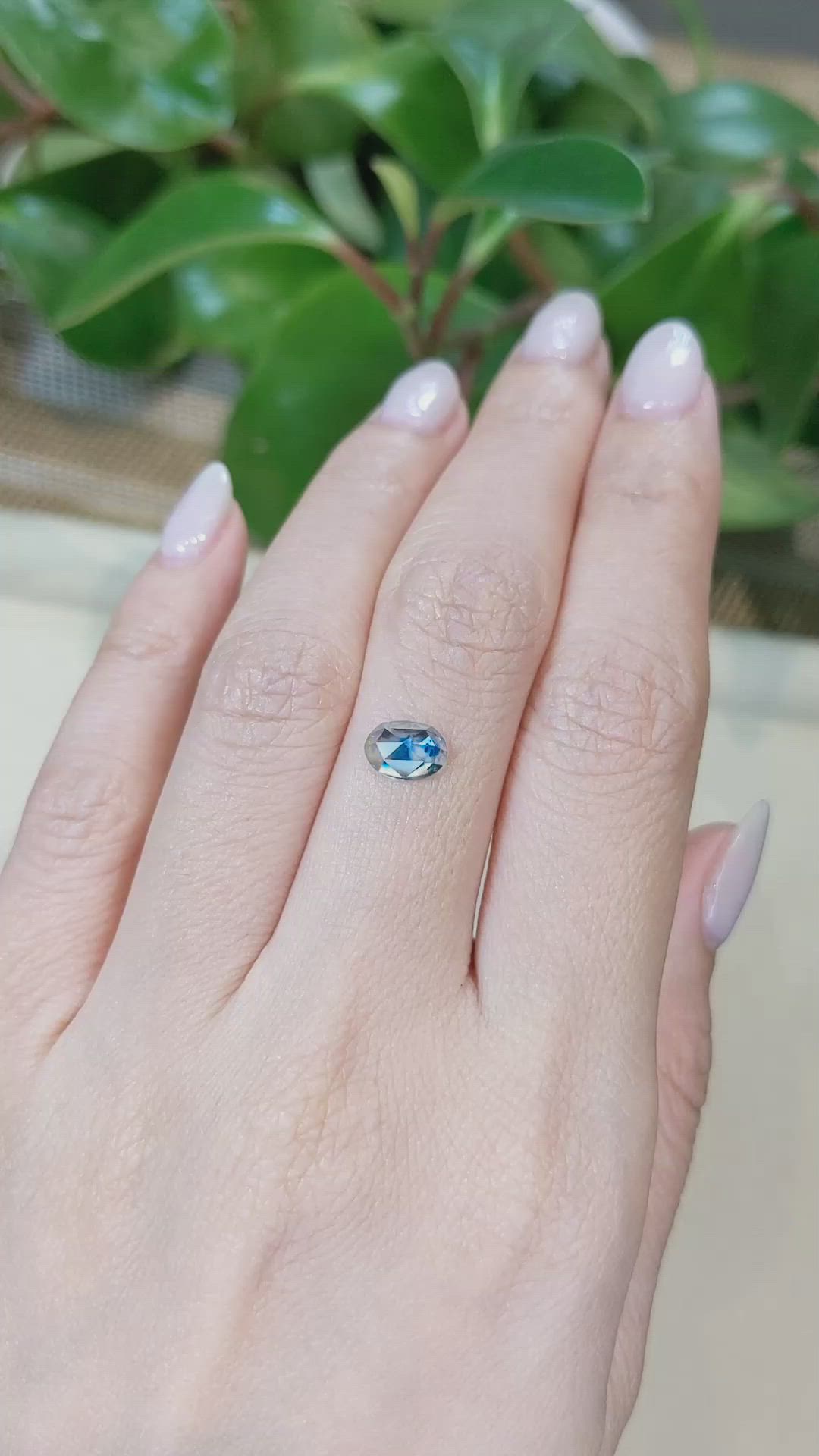 1.07 Ct. Greenish Blue Sapphire from Montana Size Video