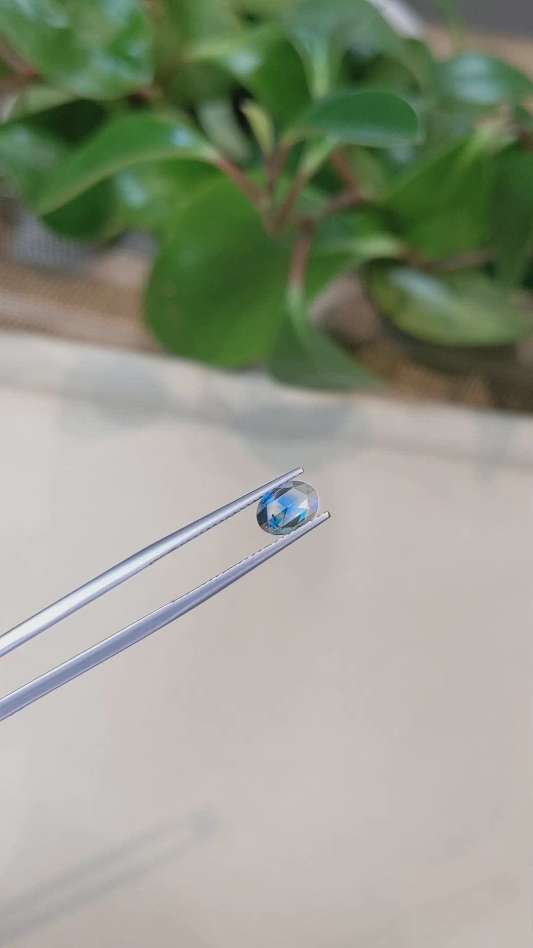 1.07 Ct. Greenish Blue Sapphire from Montana Size Video