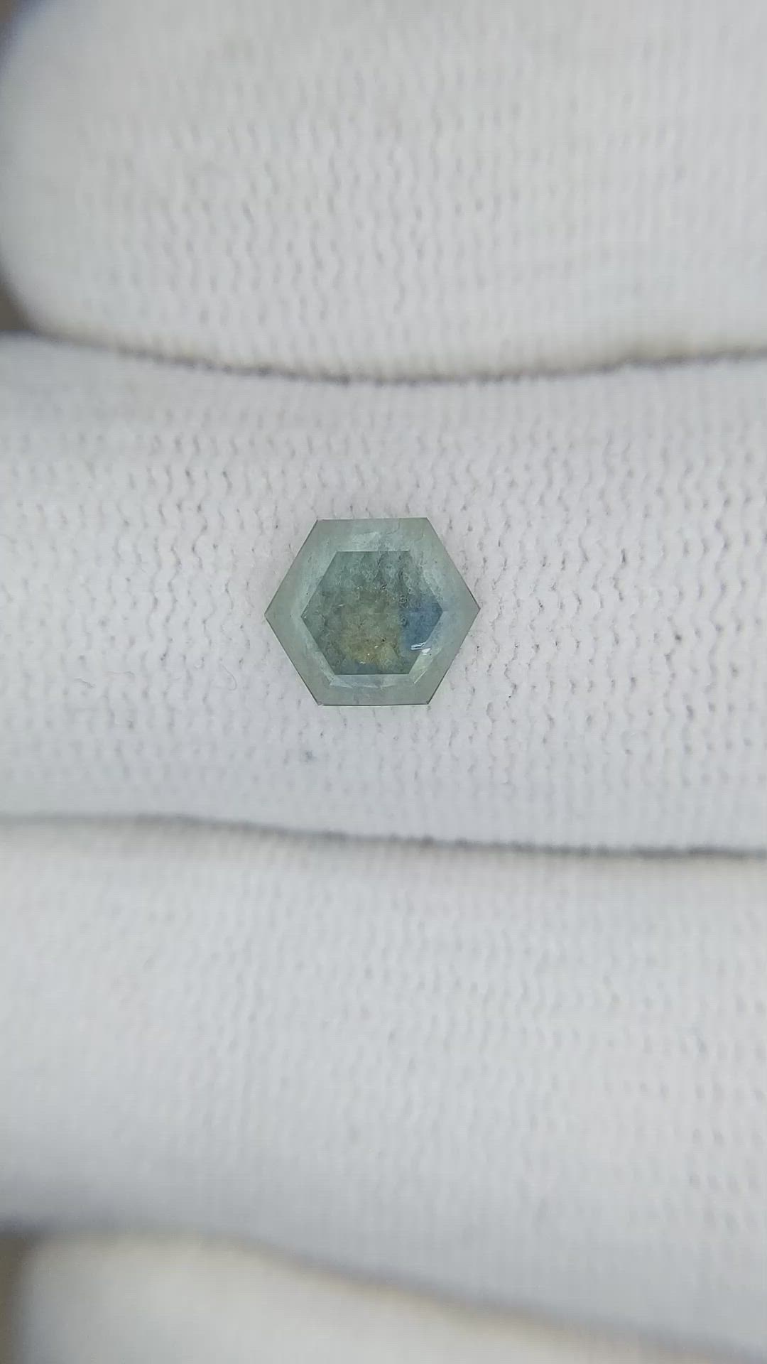 1.37 Ct. Bluish Green Sapphire from Montana Size Video