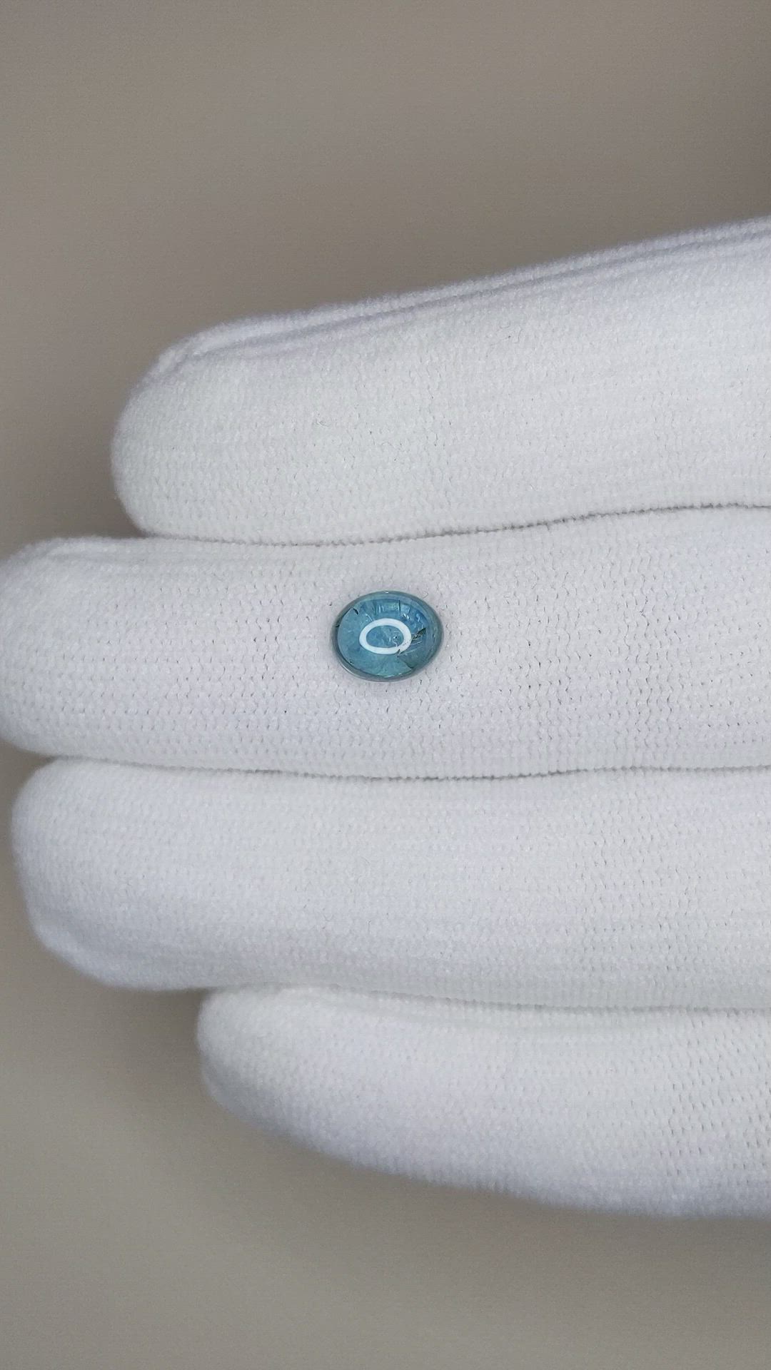 2.20 Ct. Greenish Blue Cabochon Sapphire from Montana Size Video