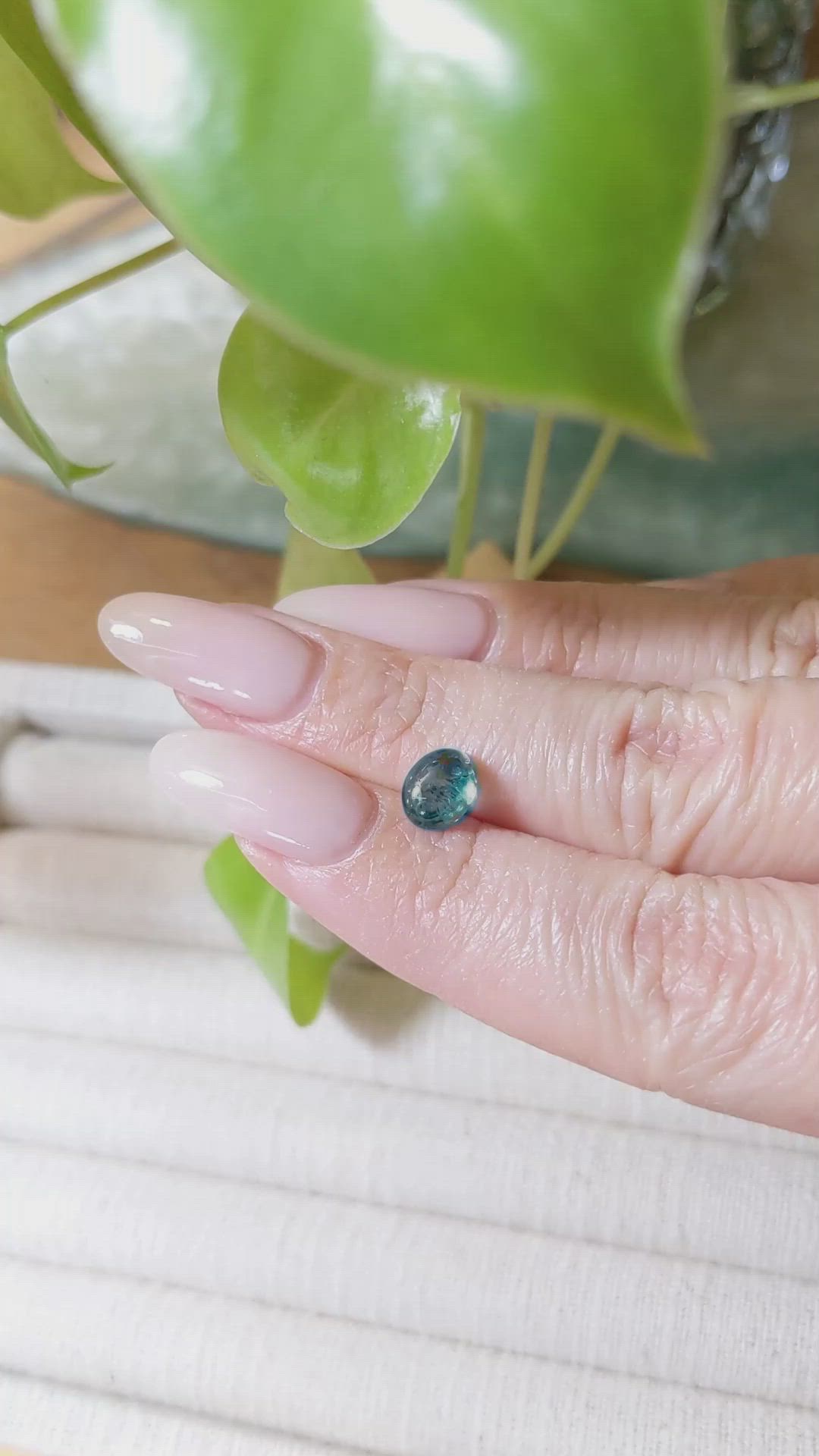 2.20 Ct. Greenish Blue Cabochon Sapphire from Montana Size Video