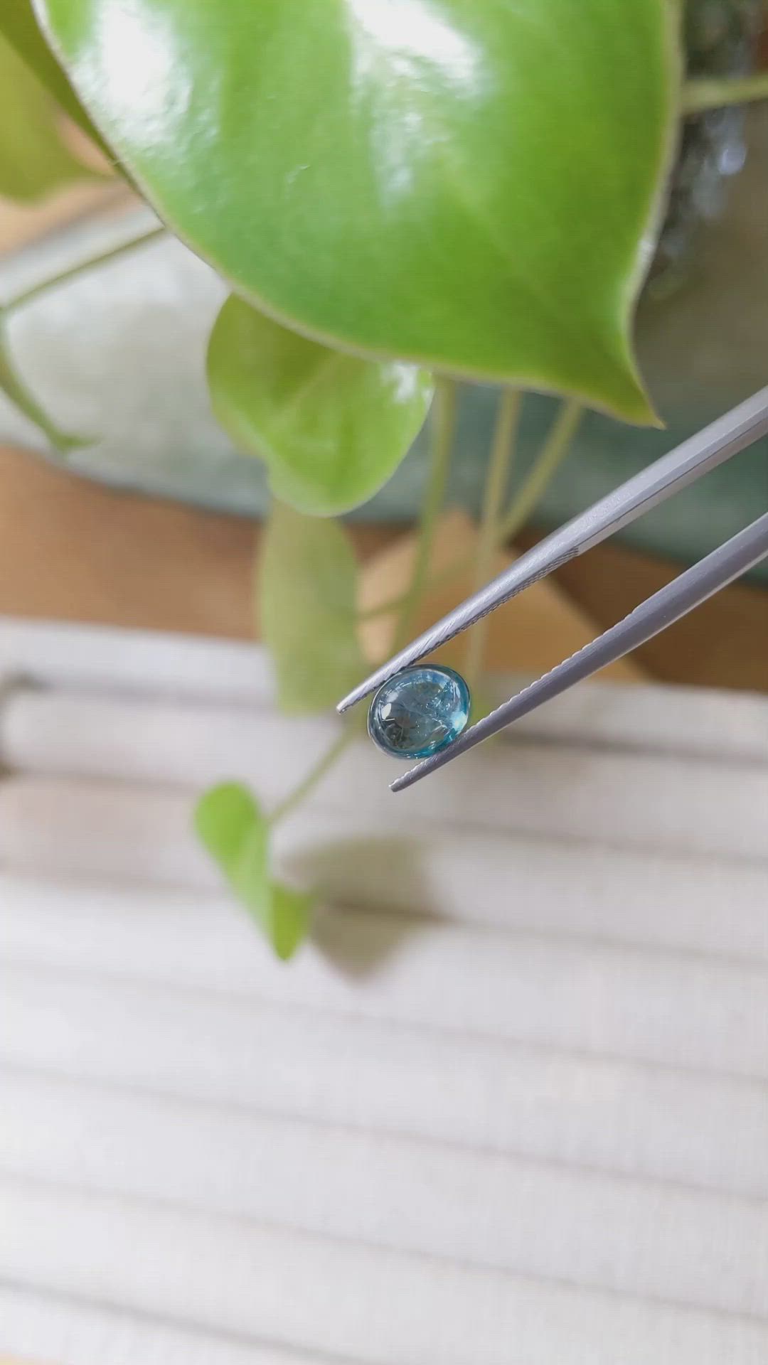 2.20 Ct. Greenish Blue Cabochon Sapphire from Montana Size Video