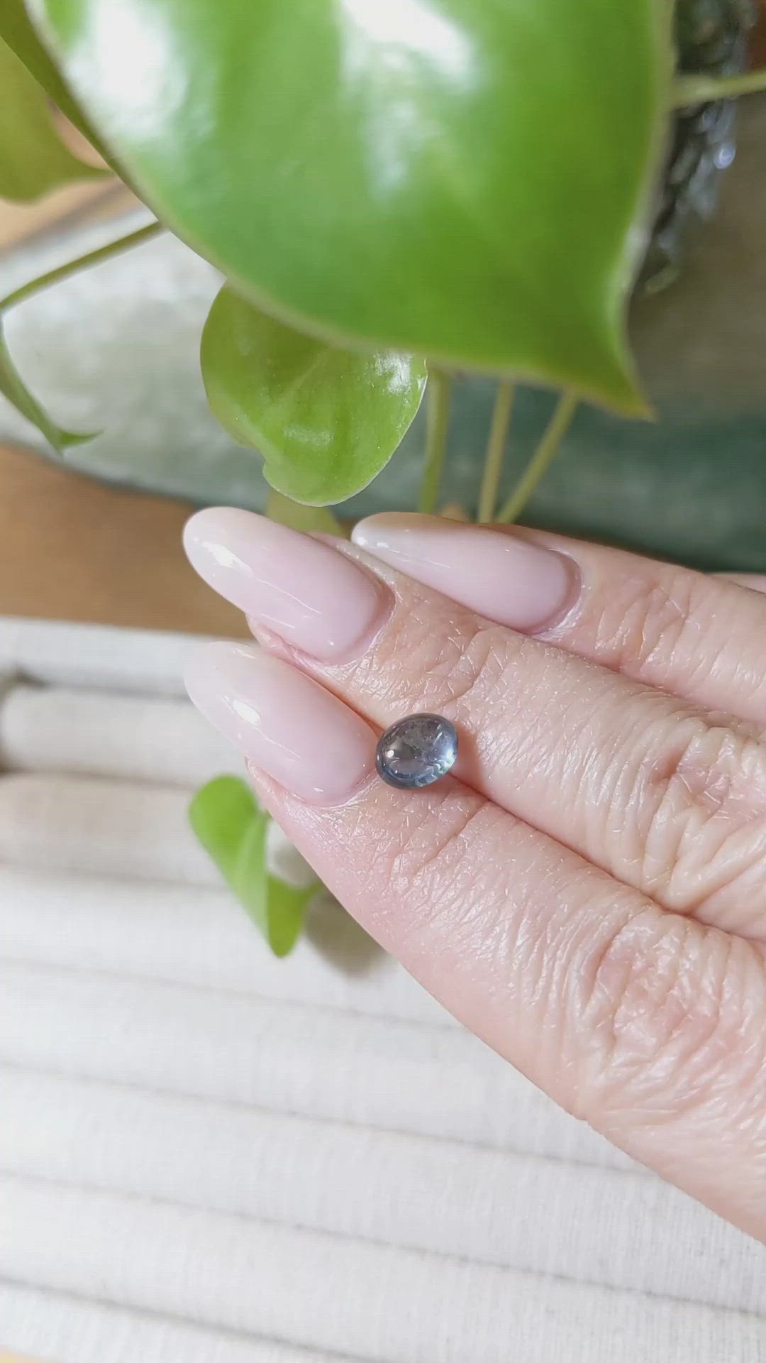 2.20 Ct. Greenish Blue Cabochon Sapphire from Montana Size Video