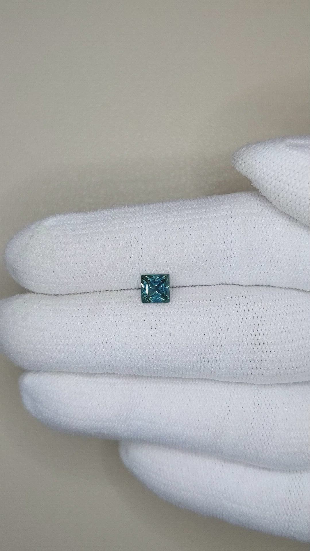 0.72 Ct. Bluish Green Sapphire from Montana Size Video