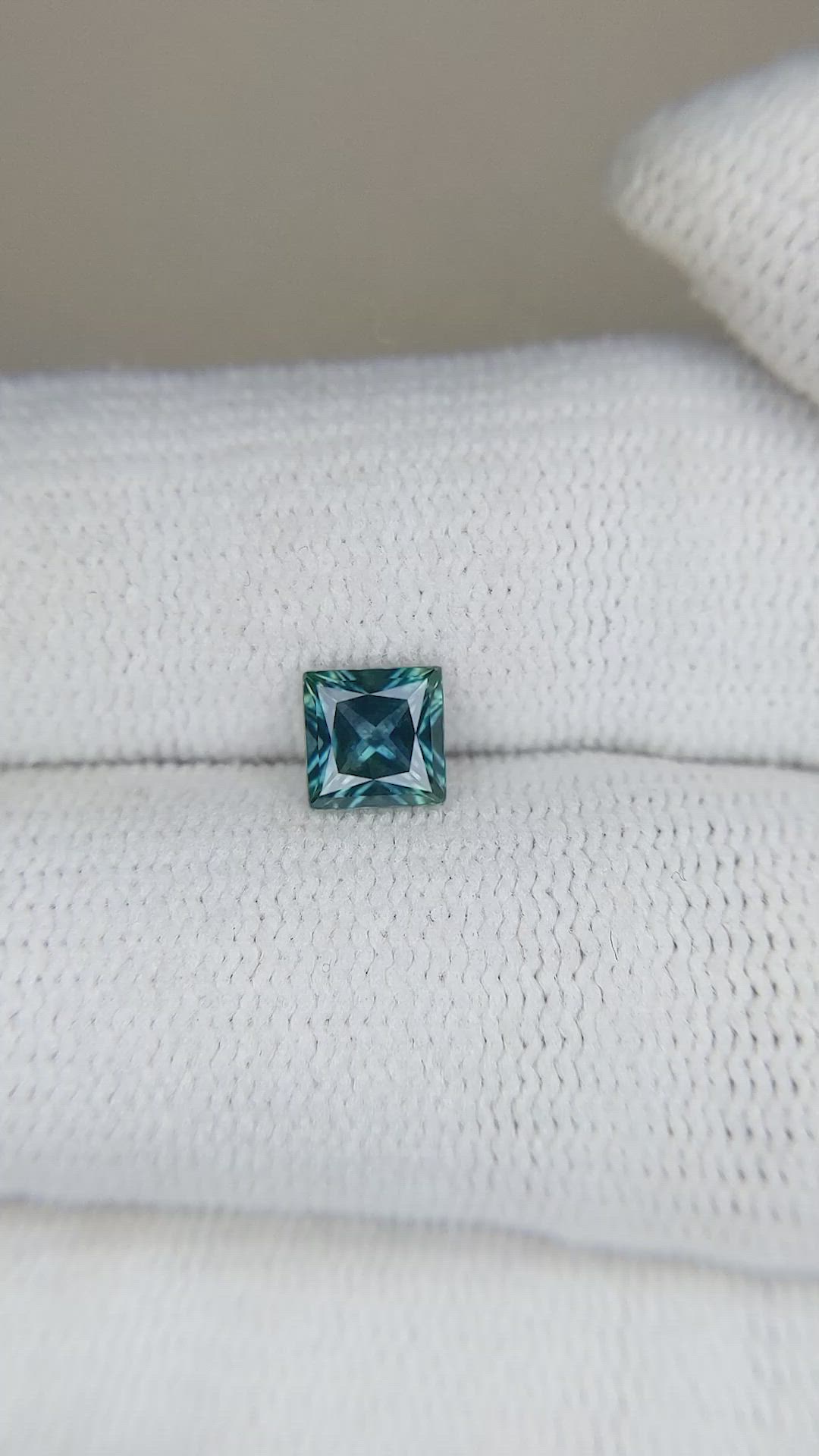 0.72 Ct. Bluish Green Sapphire from Montana Size Video
