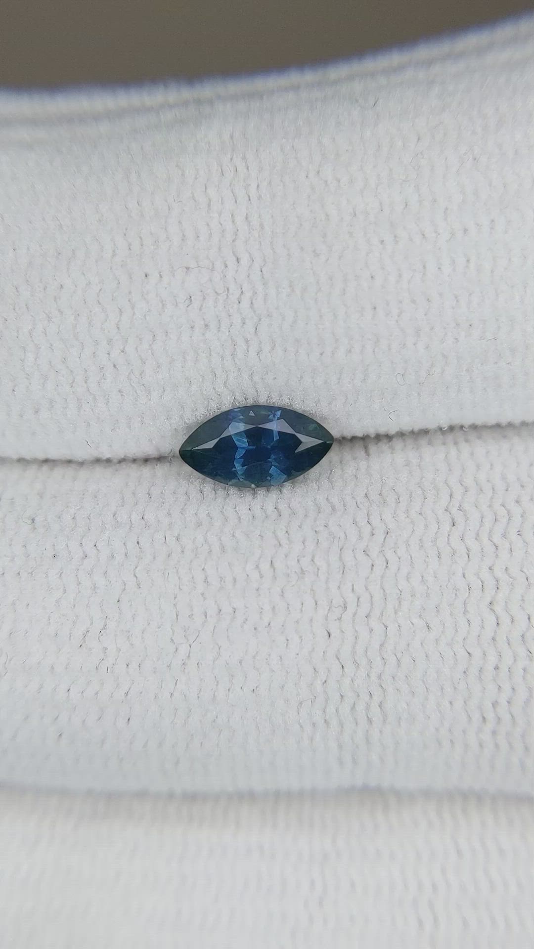 0.62 Ct. Greenish Blue Sapphire from Montana Size Video