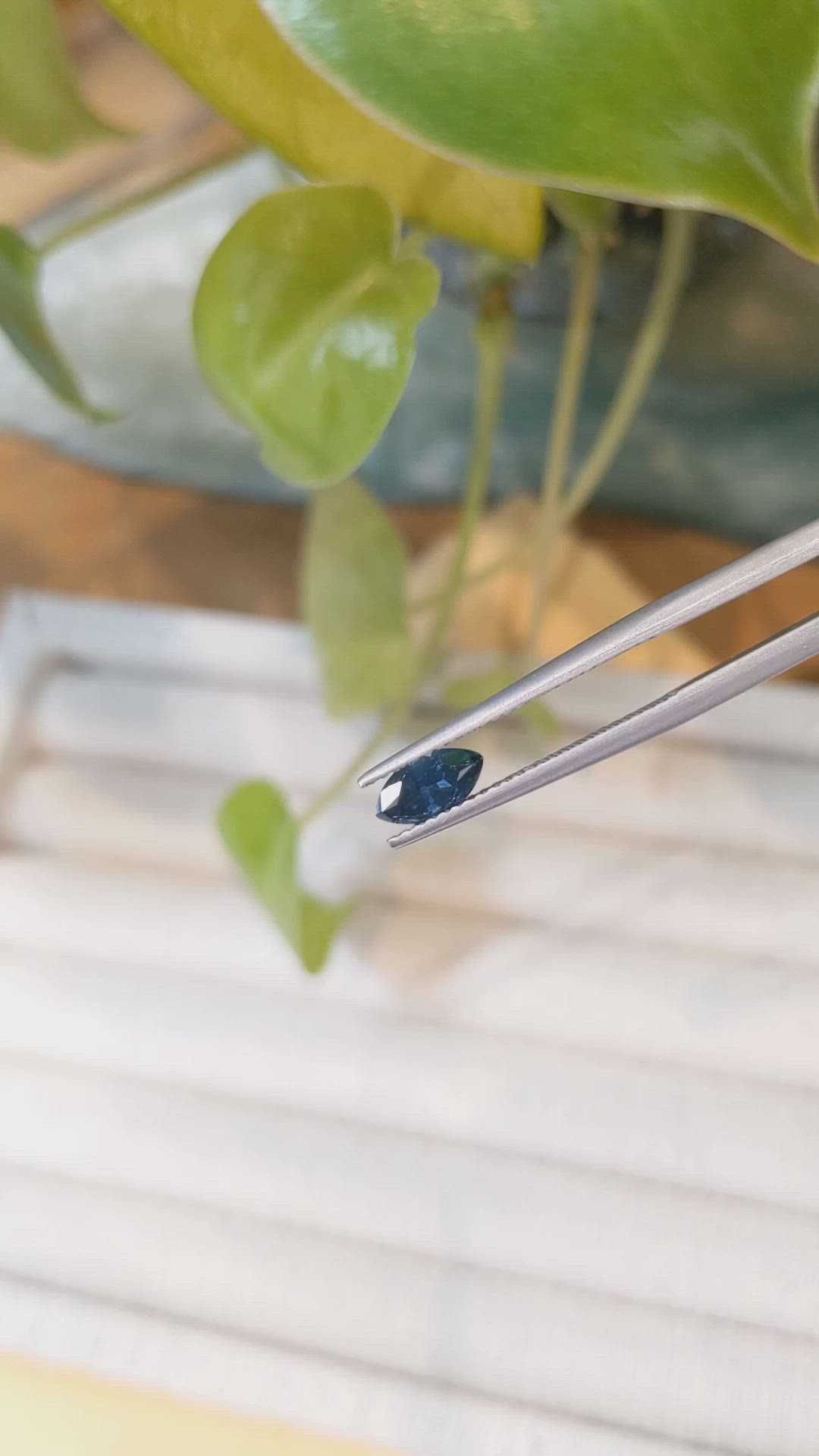 0.62 Ct. Greenish Blue Sapphire from Montana Size Video