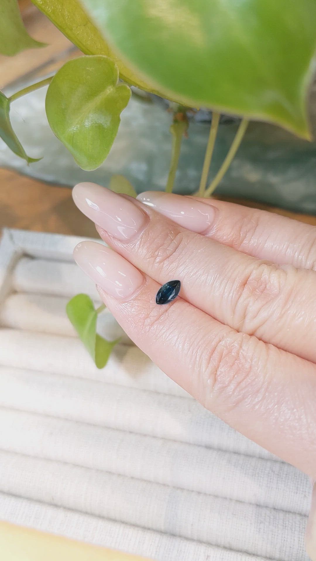 0.62 Ct. Greenish Blue Sapphire from Montana Size Video