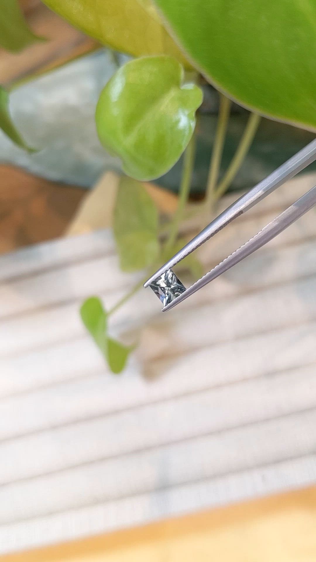 0.59 Ct. Bluish Grey Sapphire from Montana Size Video