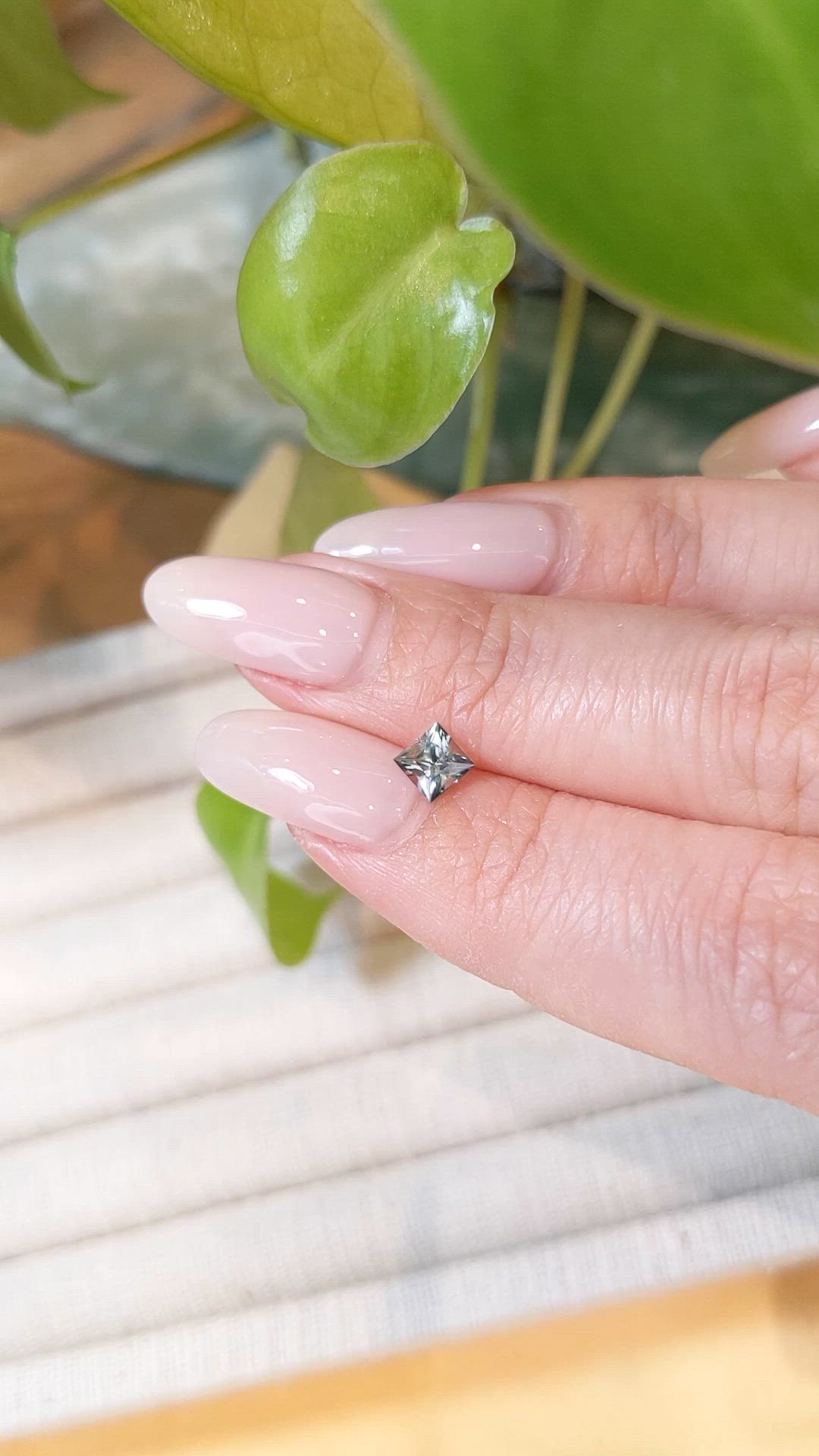 0.59 Ct. Bluish Grey Sapphire from Montana Size Video