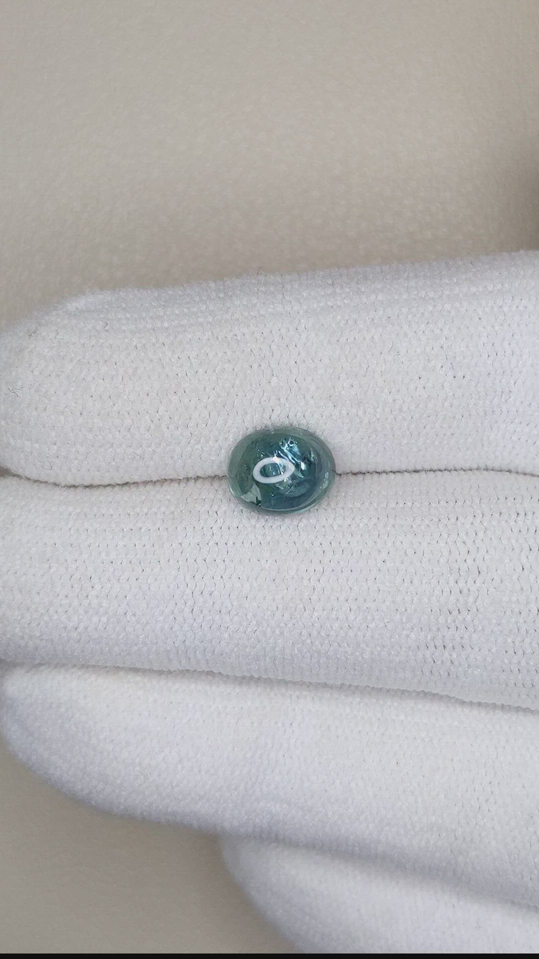 2.10 Ct. Greenish Blue Cabochon Sapphire from Montana Size Video