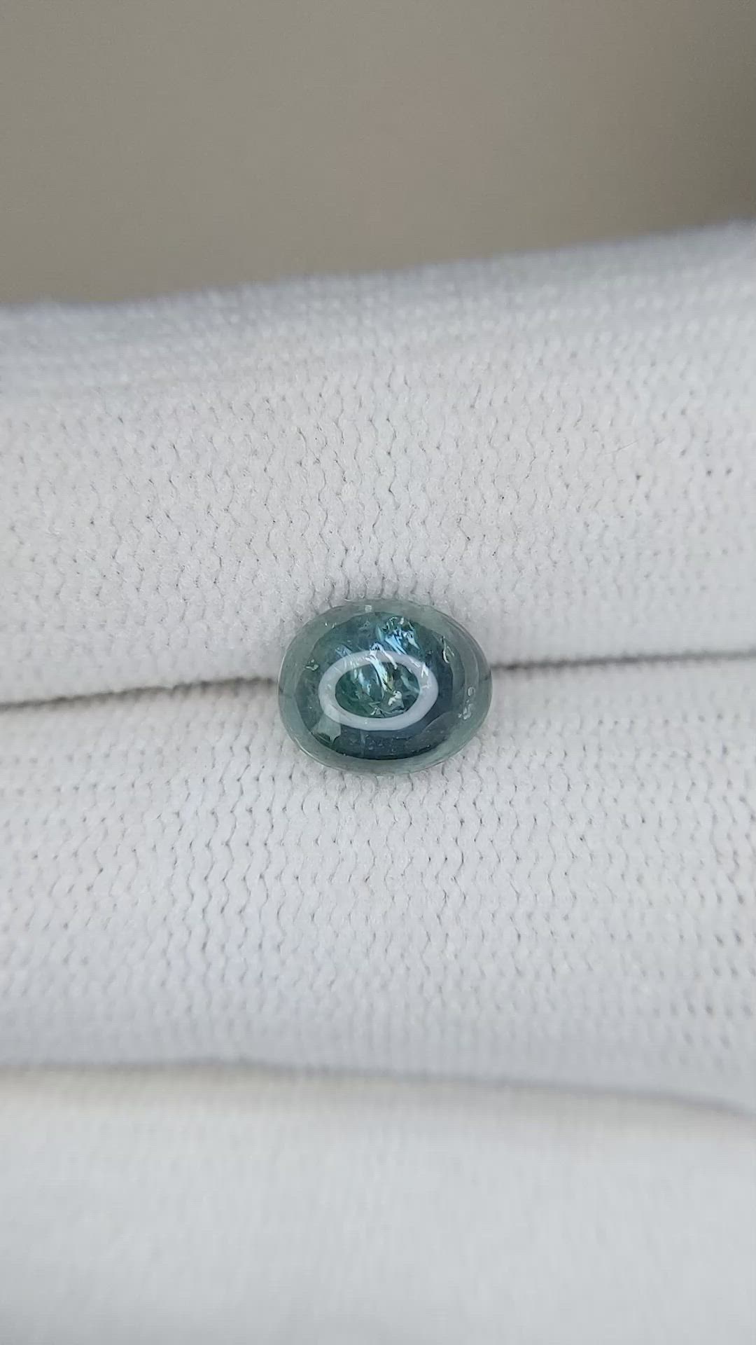 2.10 Ct. Greenish Blue Cabochon Sapphire from Montana Size Video