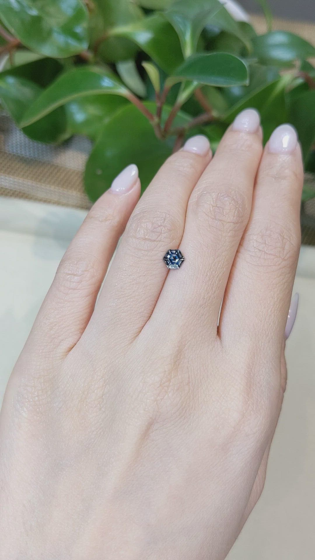 0.68 Ct. Greenish Blue Sapphire from Montana Size Video
