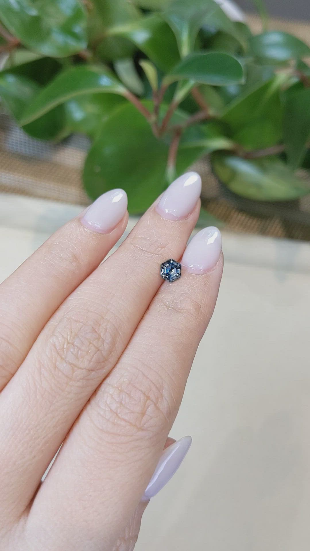 0.68 Ct. Greenish Blue Sapphire from Montana Size Video