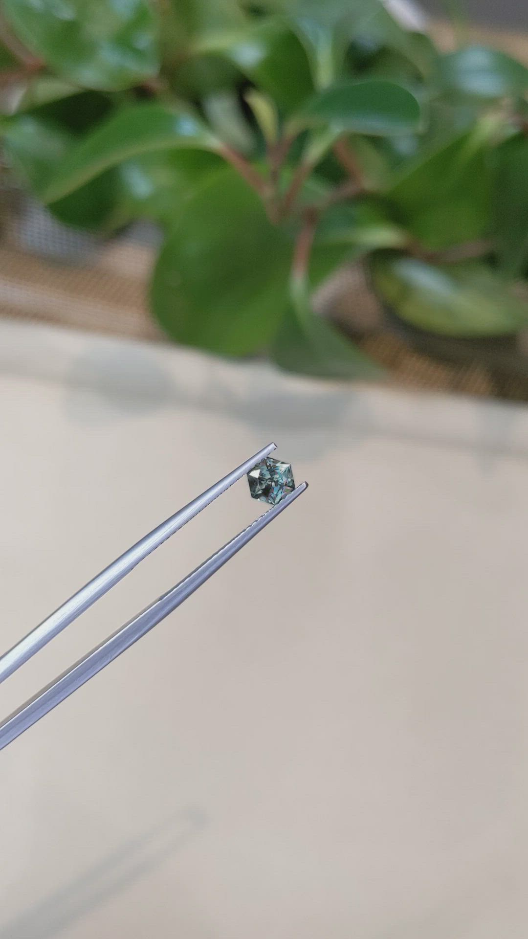 0.56 Ct. Bluish Green Sapphire from Montana Size Video