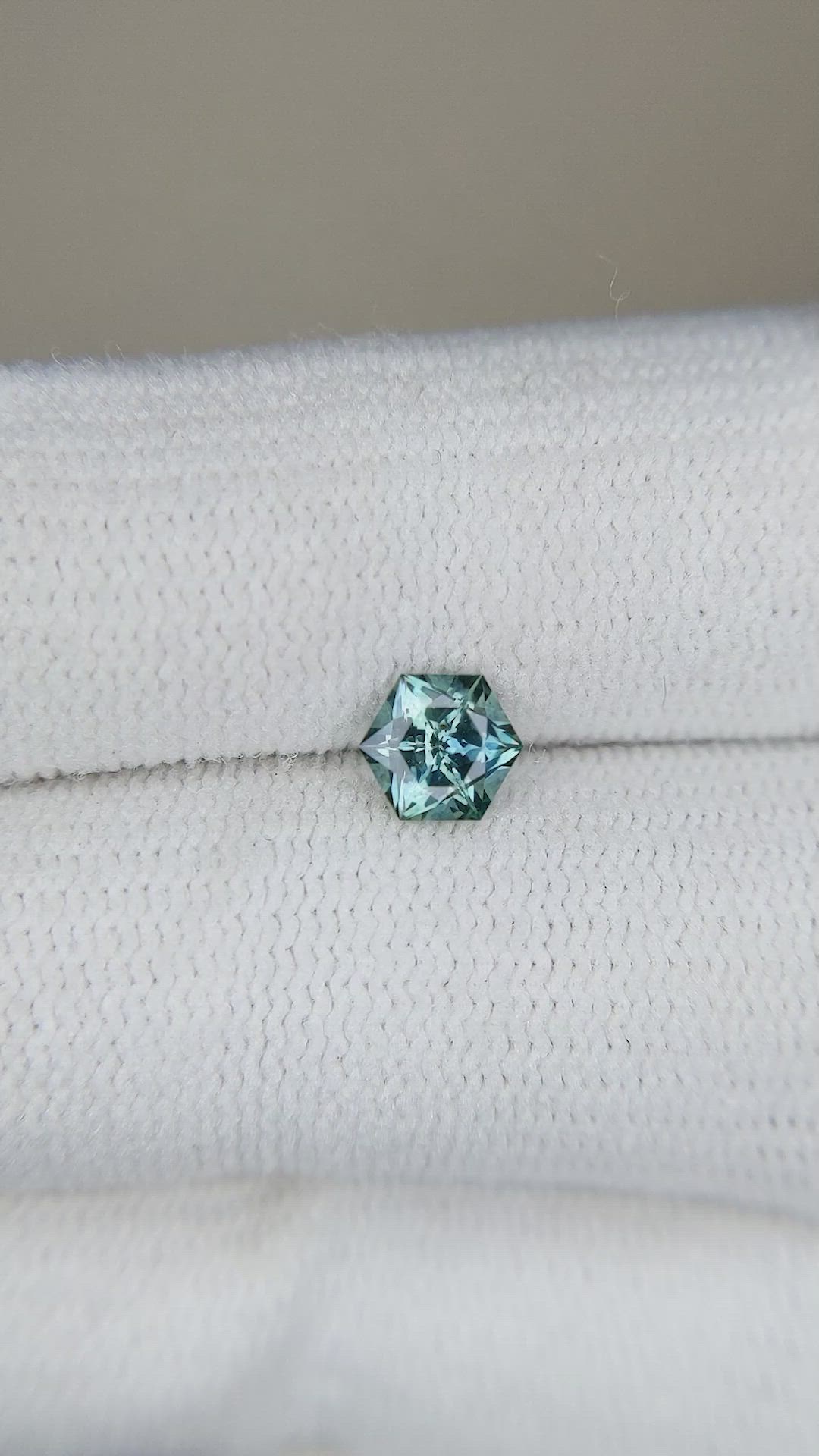 0.56 Ct. Bluish Green Sapphire from Montana Size Video