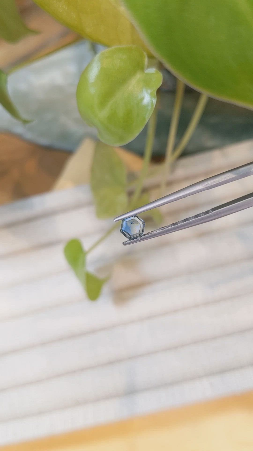 0.57 Ct. Bluish Green Sapphire from Montana Size Video