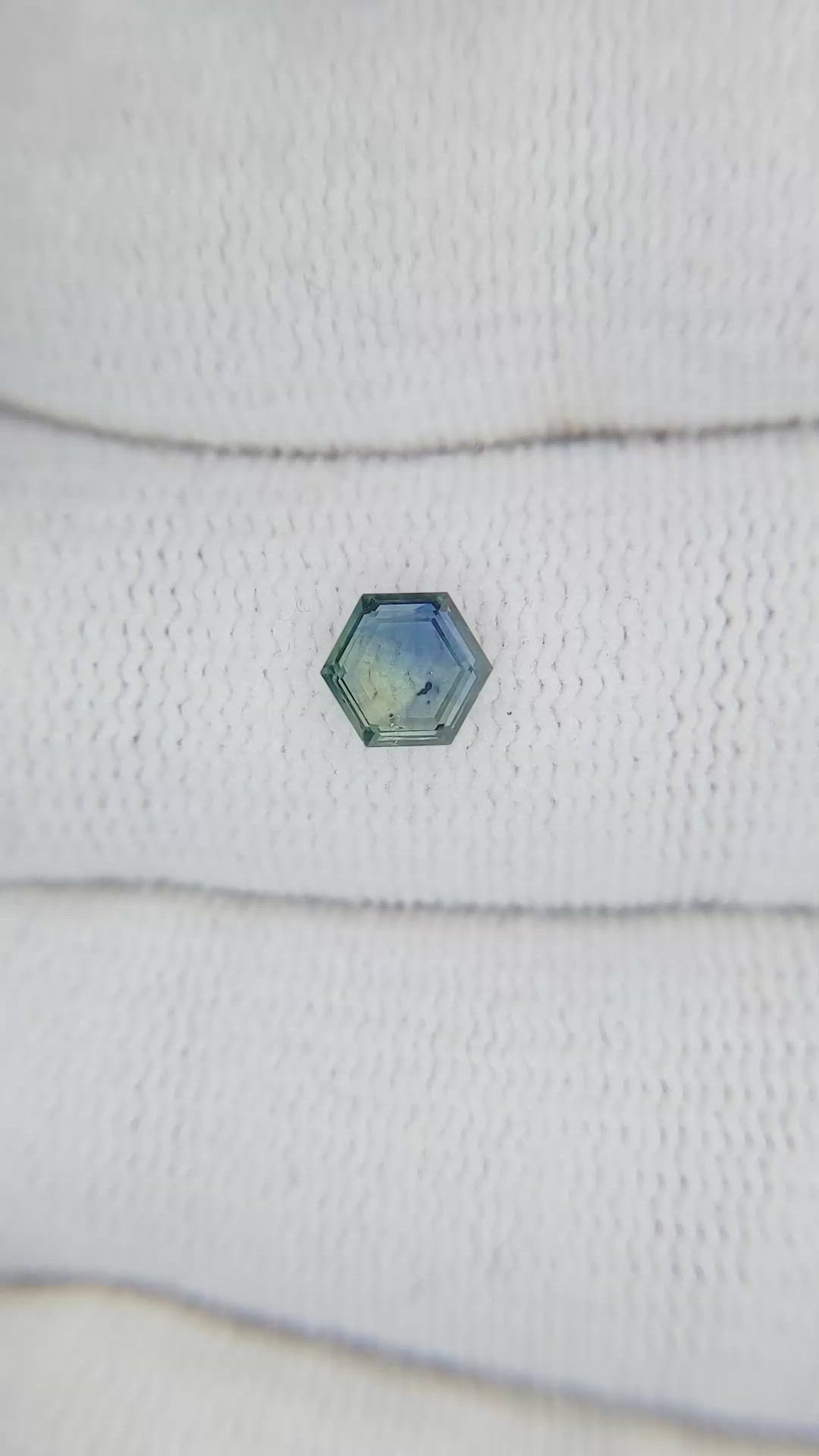 0.57 Ct. Bluish Green Sapphire from Montana Size Video
