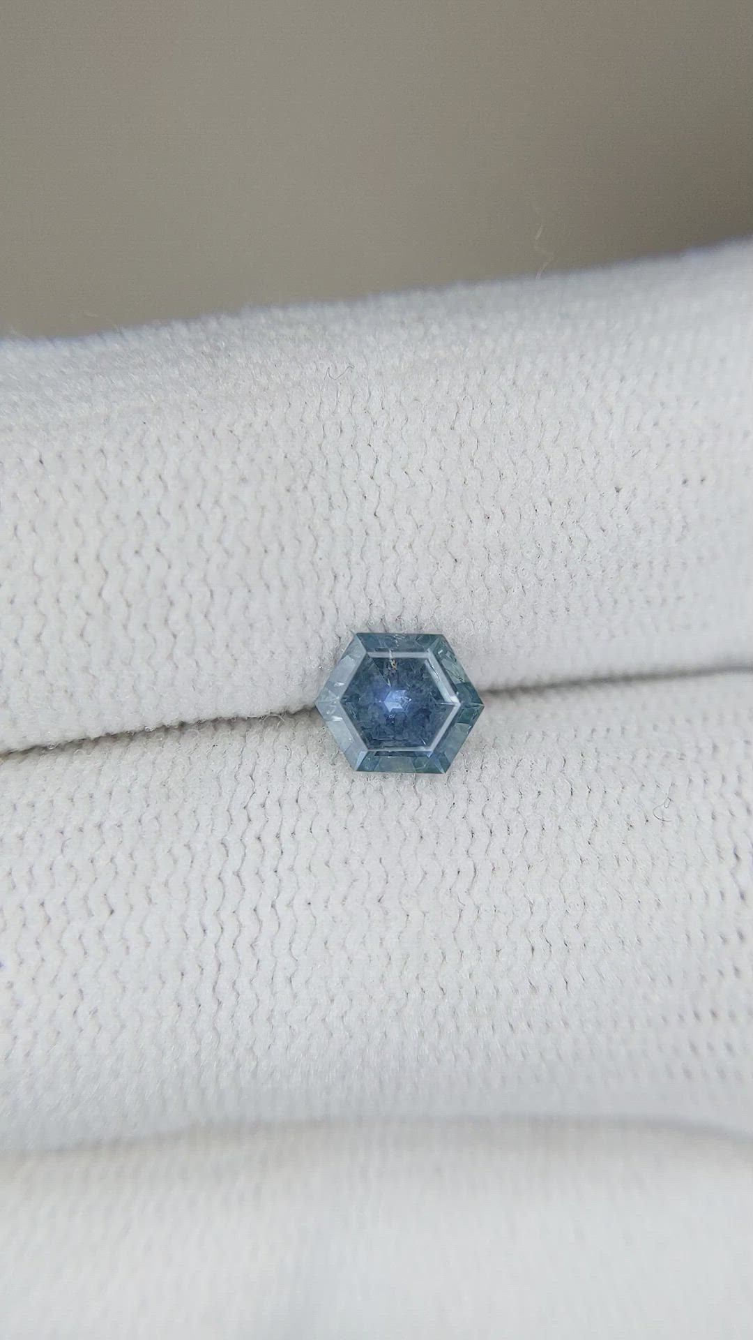 0.61 Ct. Greenish Blue Sapphire from Montana Size Video