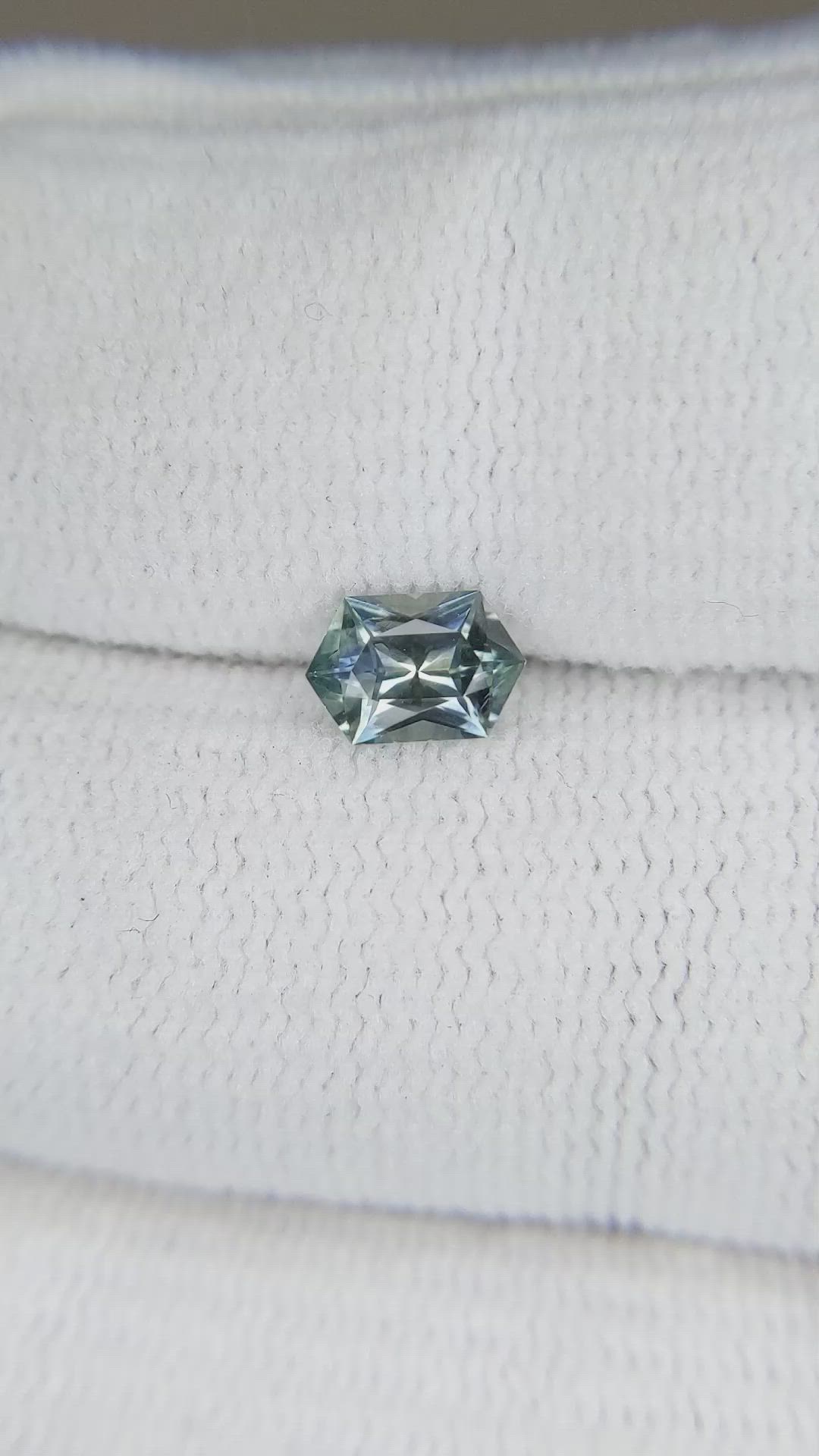 0.63 Ct. Bluish Green Sapphire from Montana Size Video