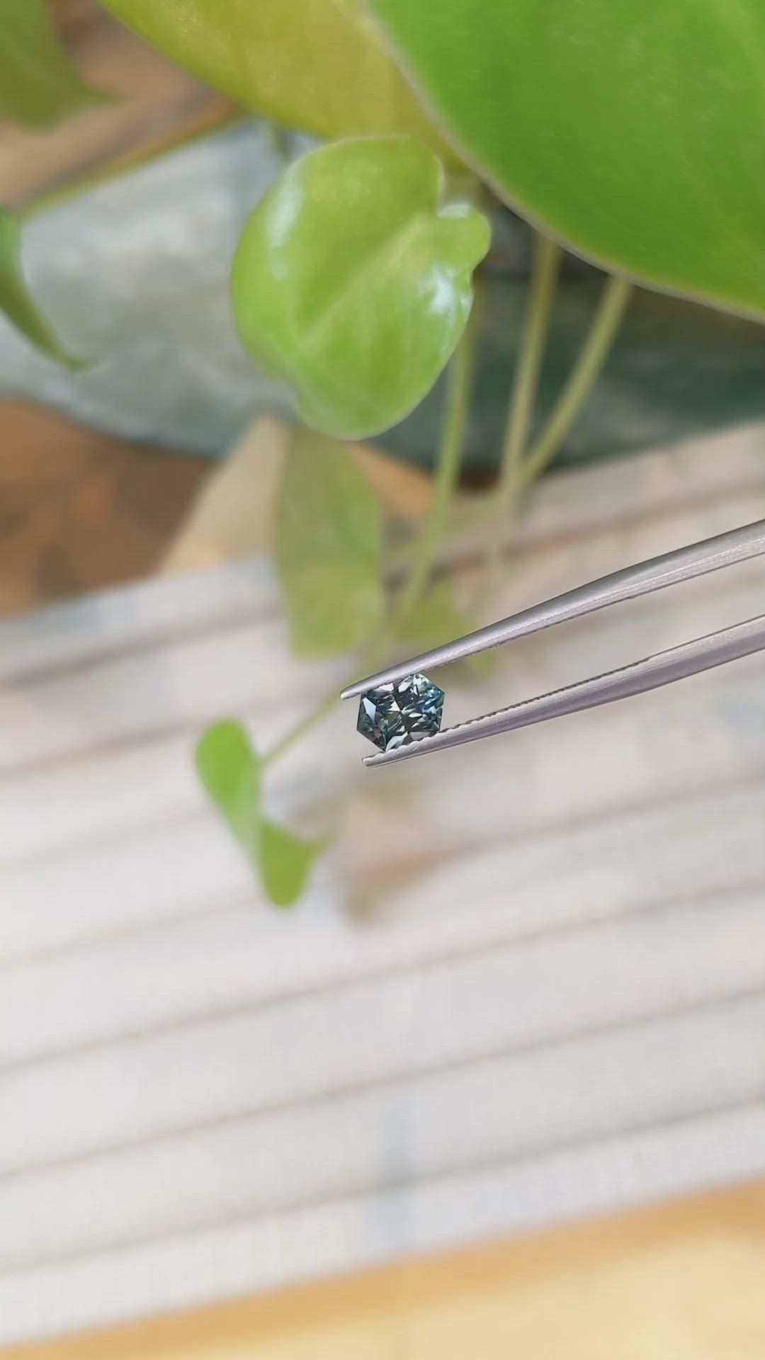 0.63 Ct. Bluish Green Sapphire from Montana Size Video