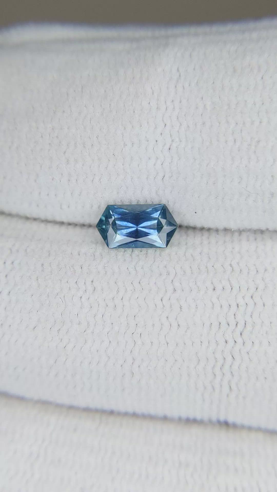 0.65 Ct. Greenish Blue Sapphire from Montana Size Video