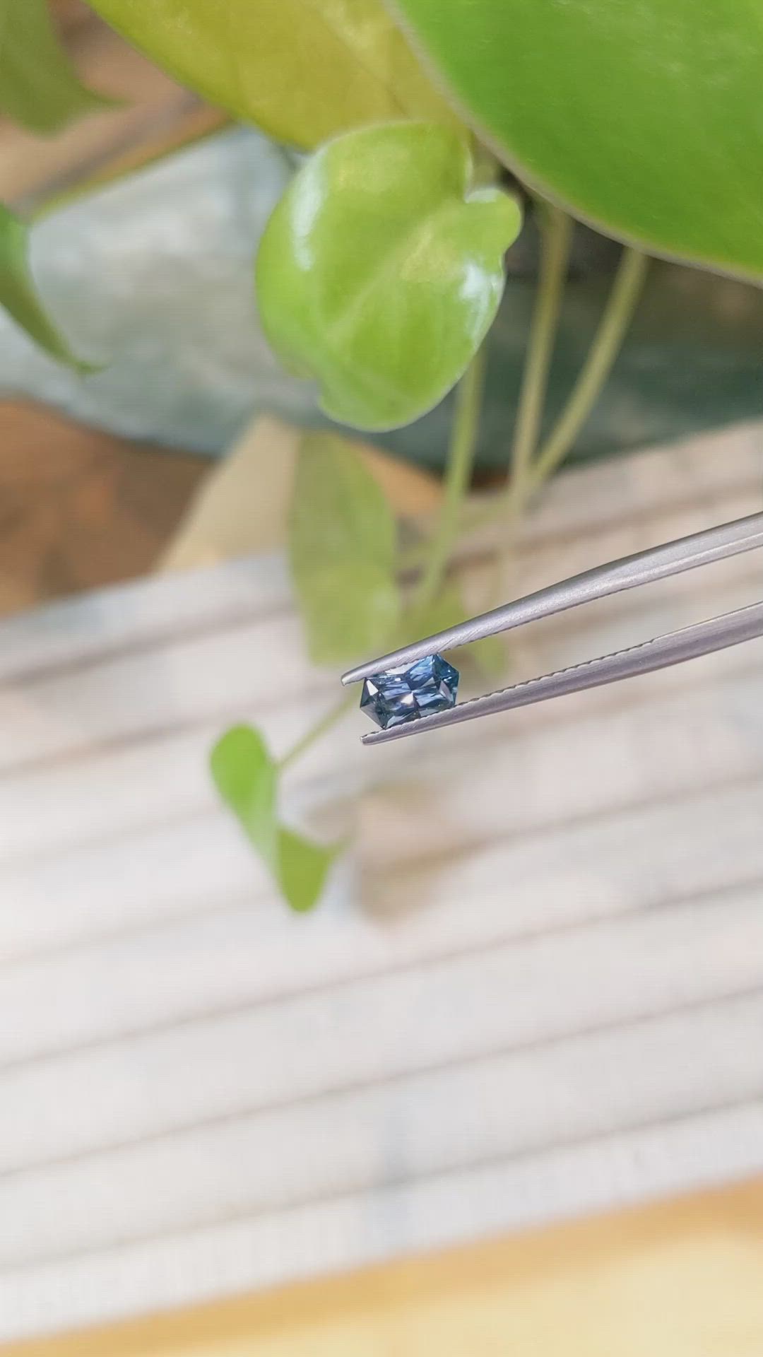 0.65 Ct. Greenish Blue Sapphire from Montana Size Video