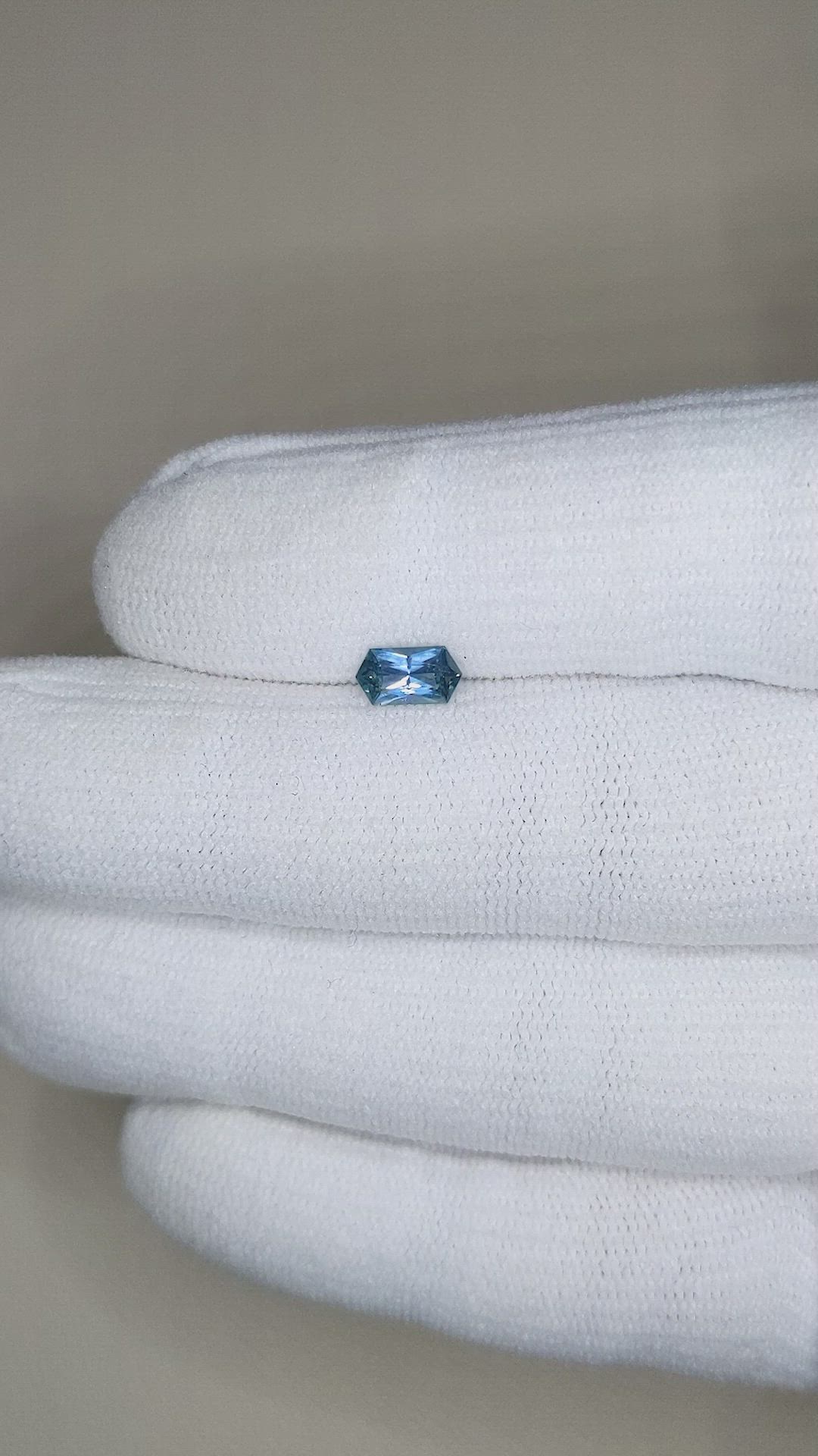 0.65 Ct. Greenish Blue Sapphire from Montana Size Video