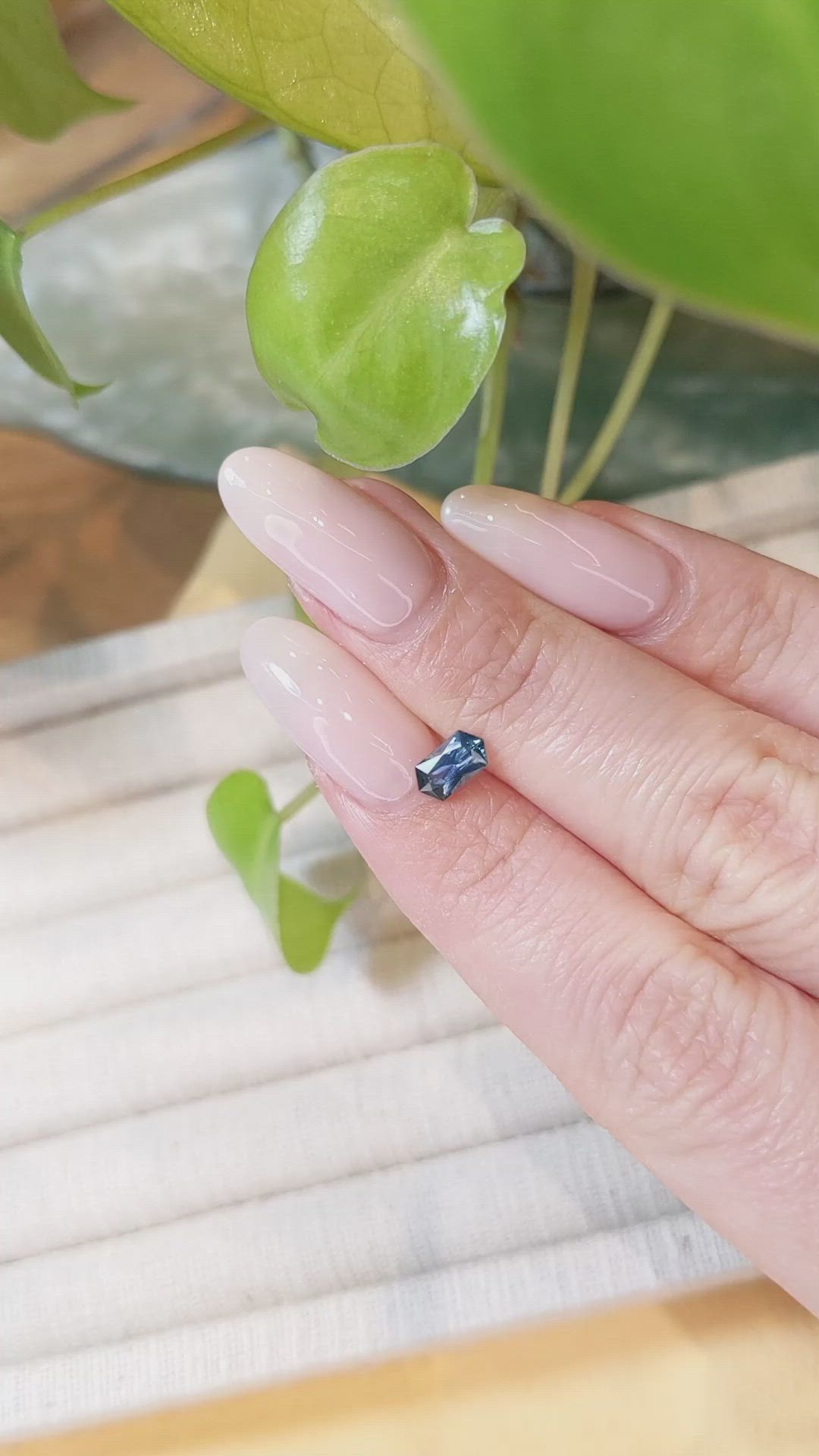 0.65 Ct. Greenish Blue Sapphire from Montana Size Video