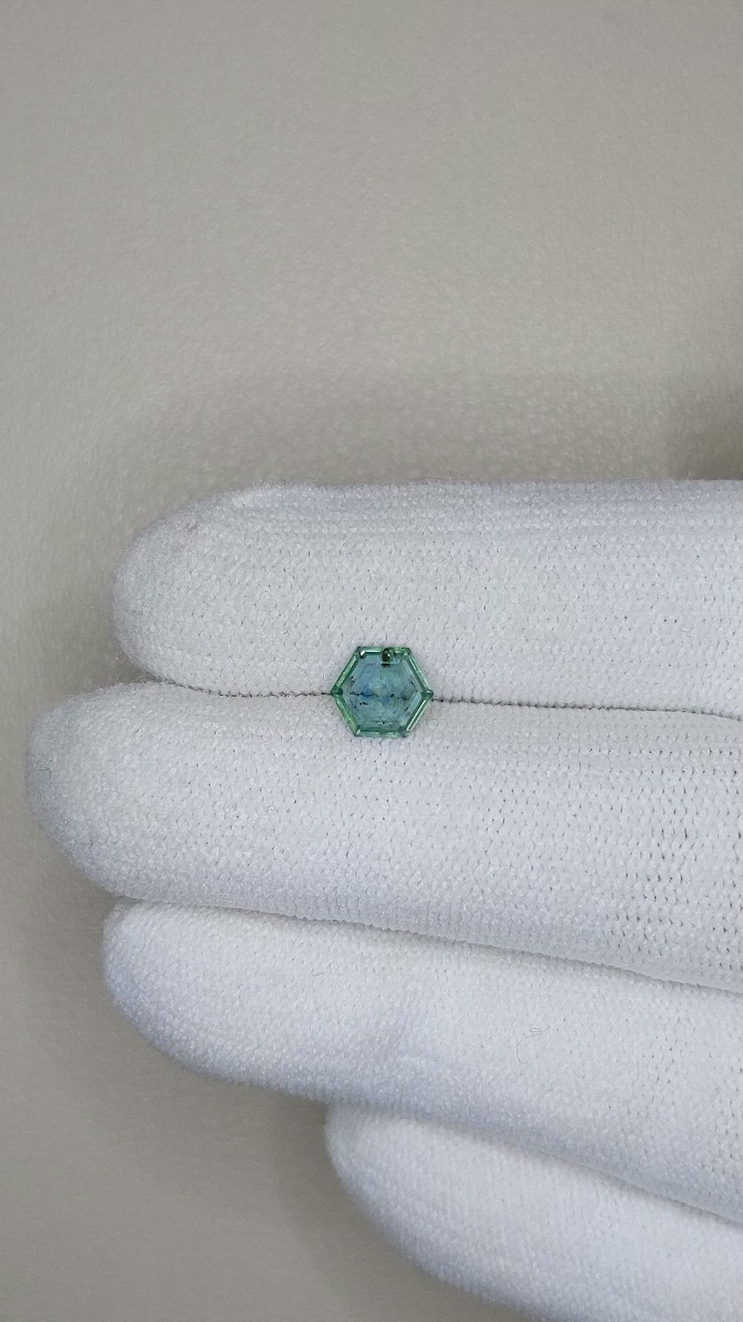 0.66 Ct. Bluish Green Sapphire from Montana Size Video