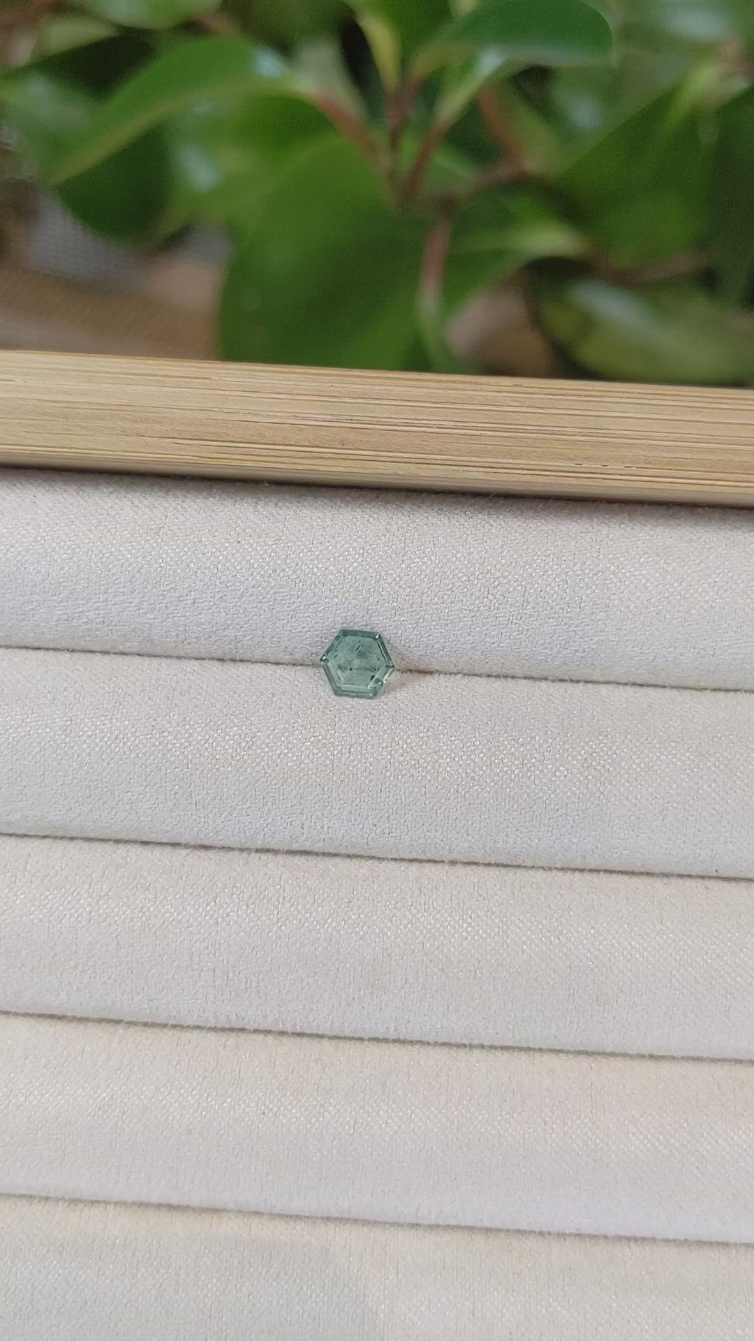 0.66 Ct. Bluish Green Sapphire from Montana Size Video