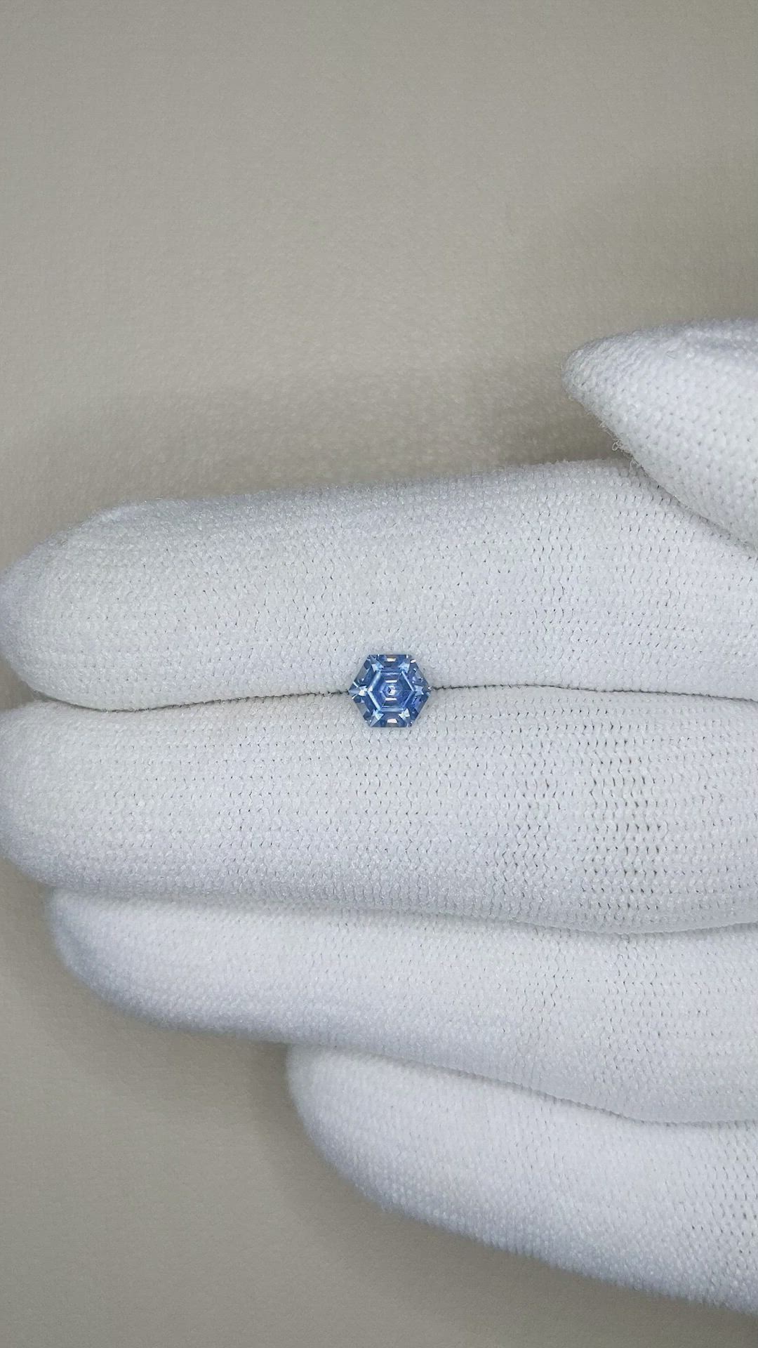 0.67 Ct. Purplish Blue Sapphire from Montana Size Video