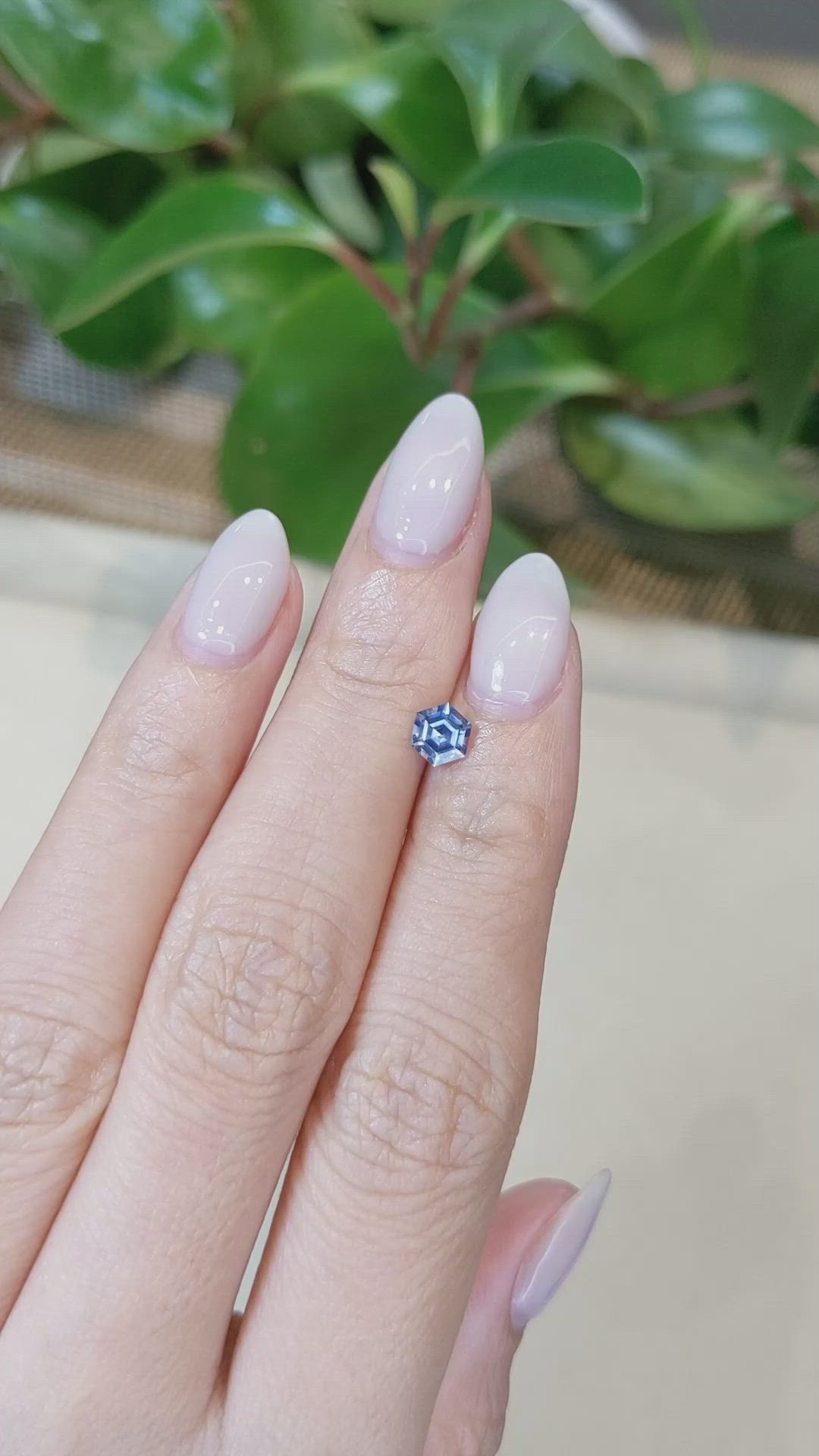 0.67 Ct. Purplish Blue Sapphire from Montana Size Video
