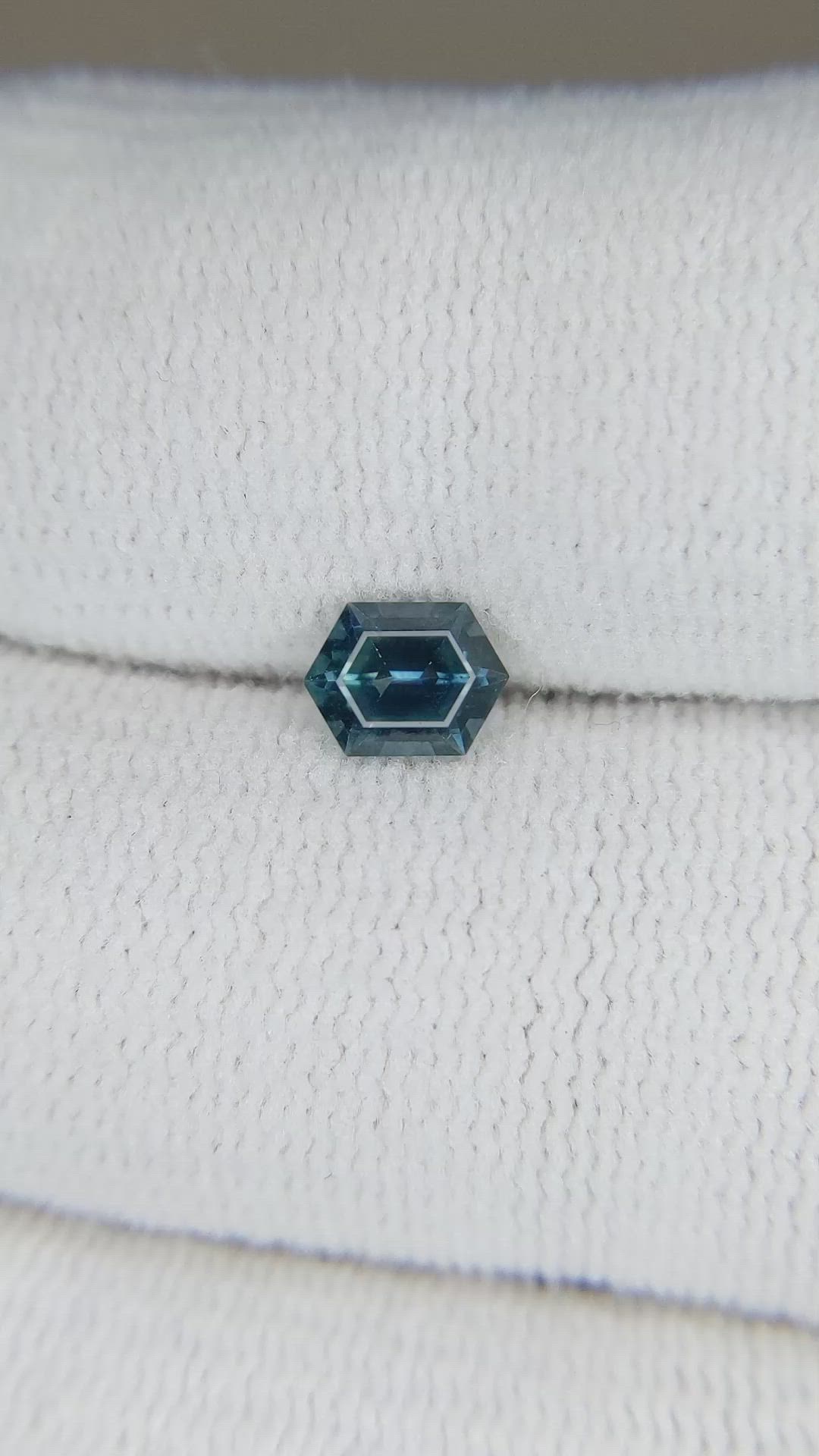 0.67 Ct. Greenish Blue Sapphire from Montana Size Video