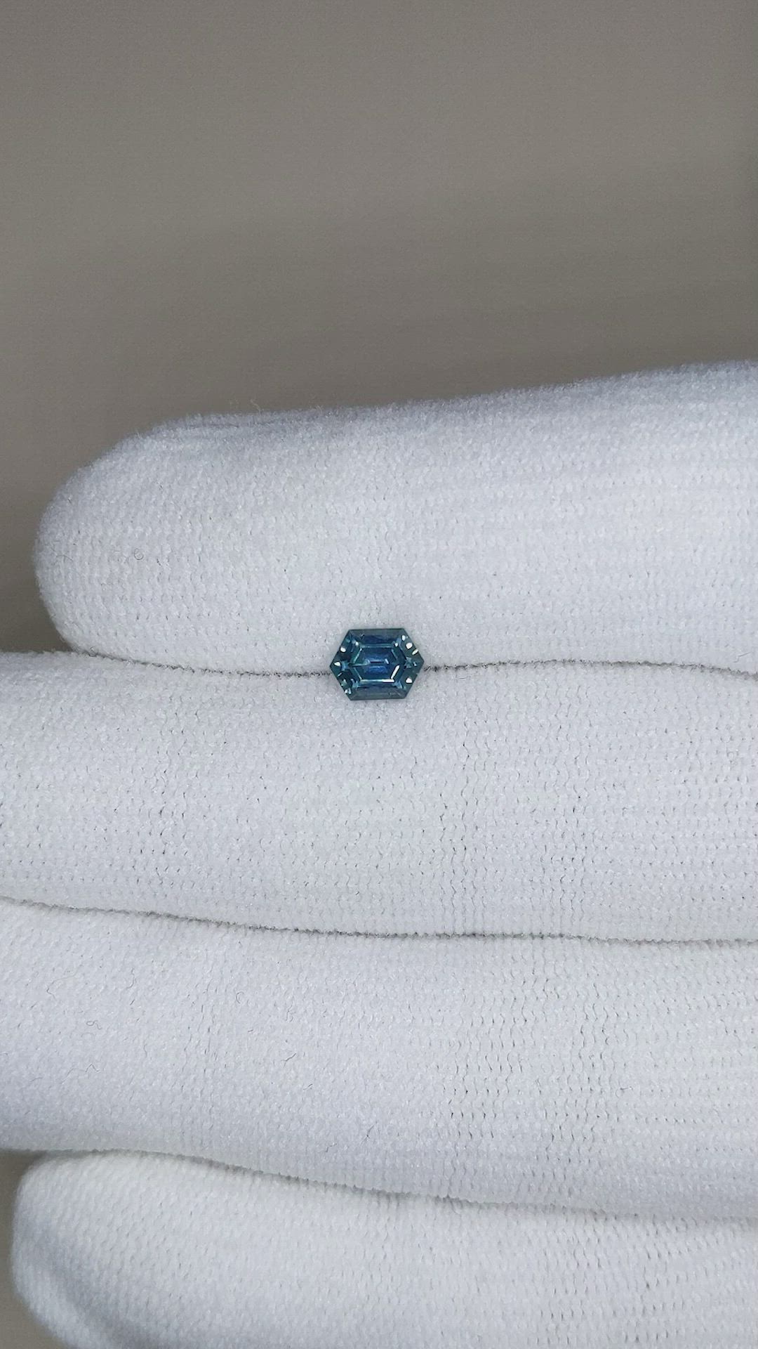 0.67 Ct. Greenish Blue Sapphire from Montana Size Video